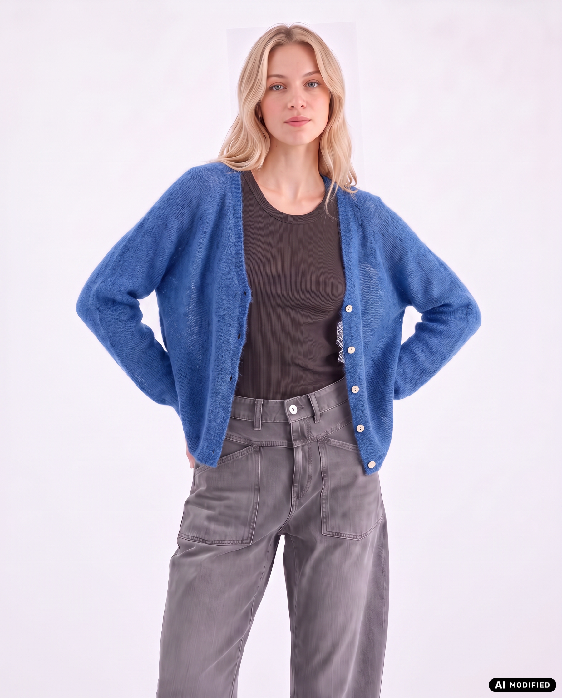 Strickjacke mit V-Ausschnitt