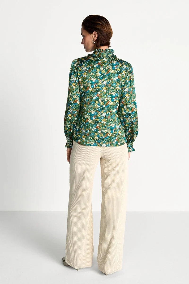 Schluppenbluse mit Blumenprint