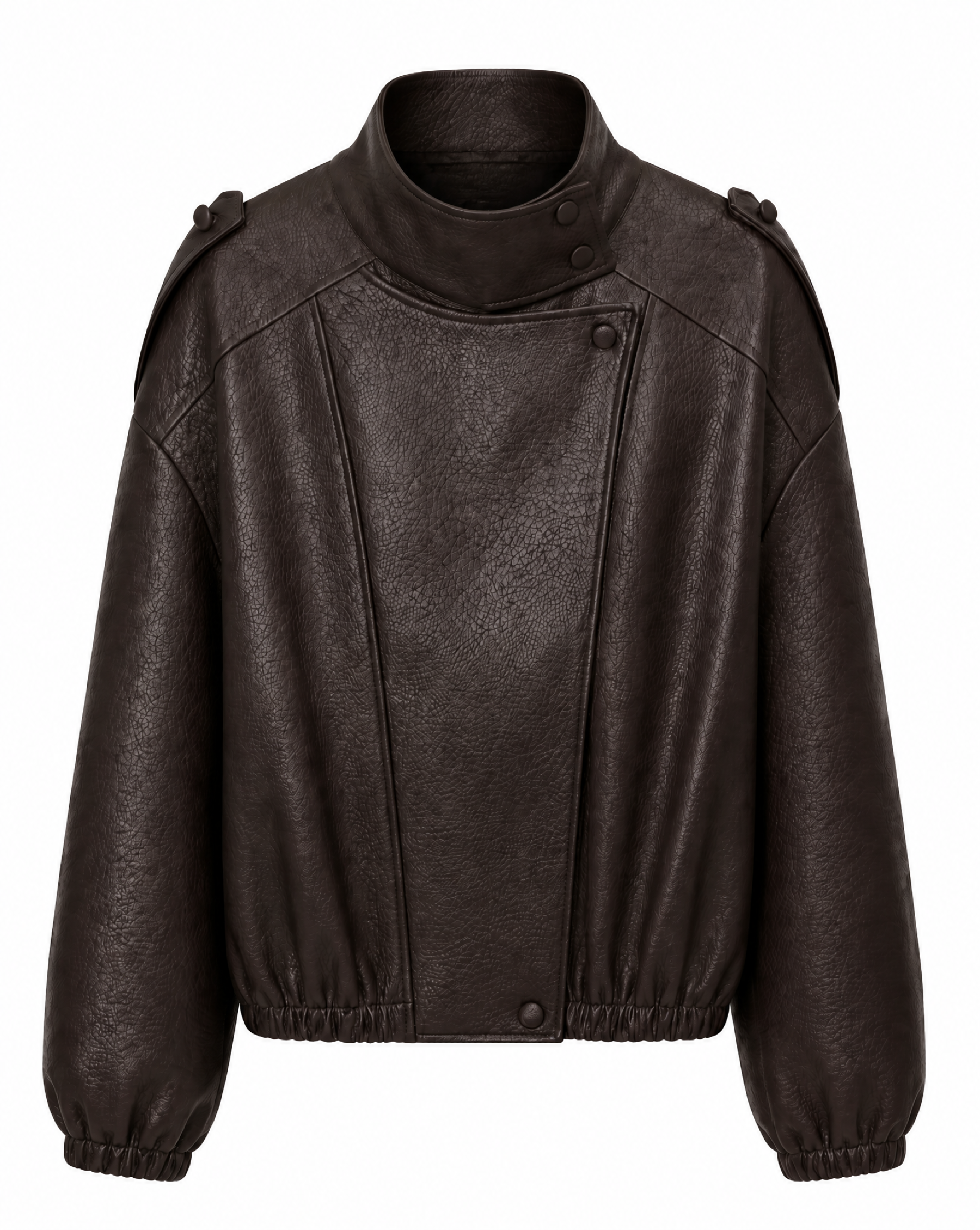 Kunstlederjacke mit Reverskragen