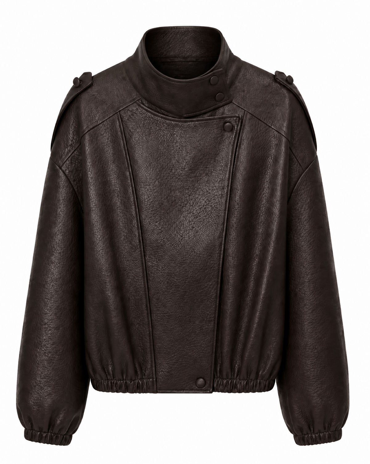 Kunstlederjacke mit Reverskragen