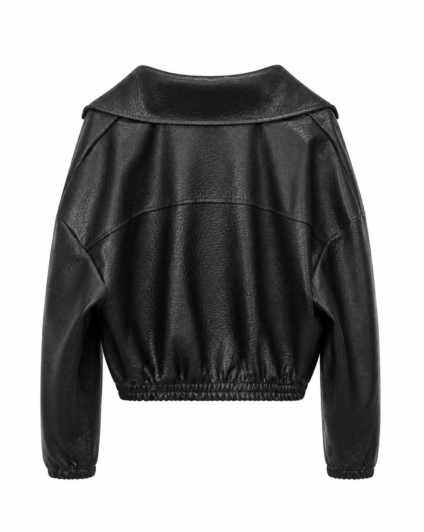 Kunstlederjacke mit Reverskragen