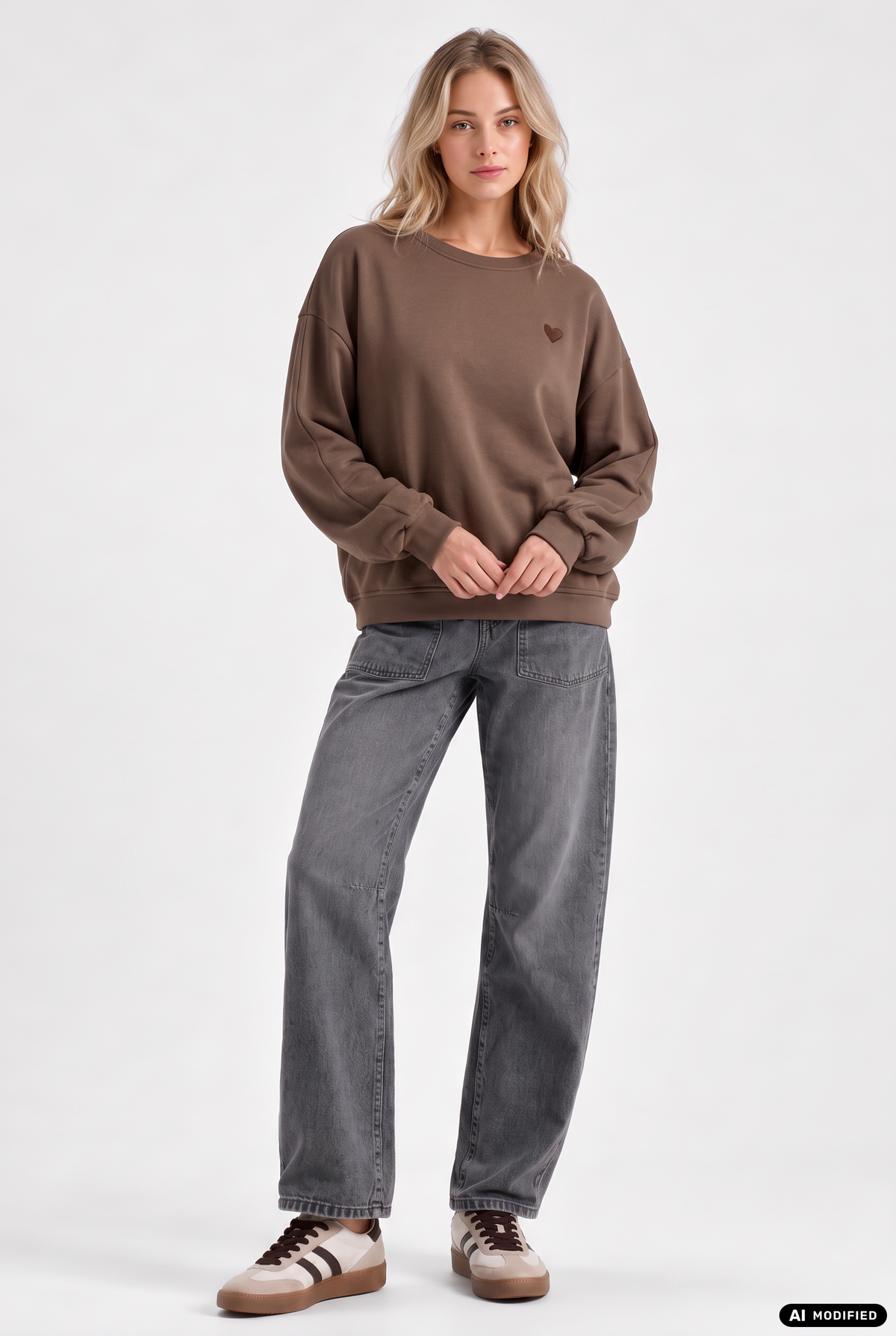 Sweatshirt mit Herzdetail