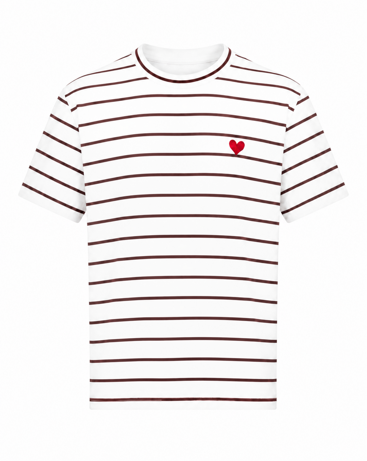 T-Shirt mit Streifen und Herz-Stick
