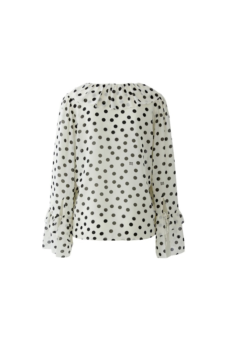Rüschenbluse mit Punkten