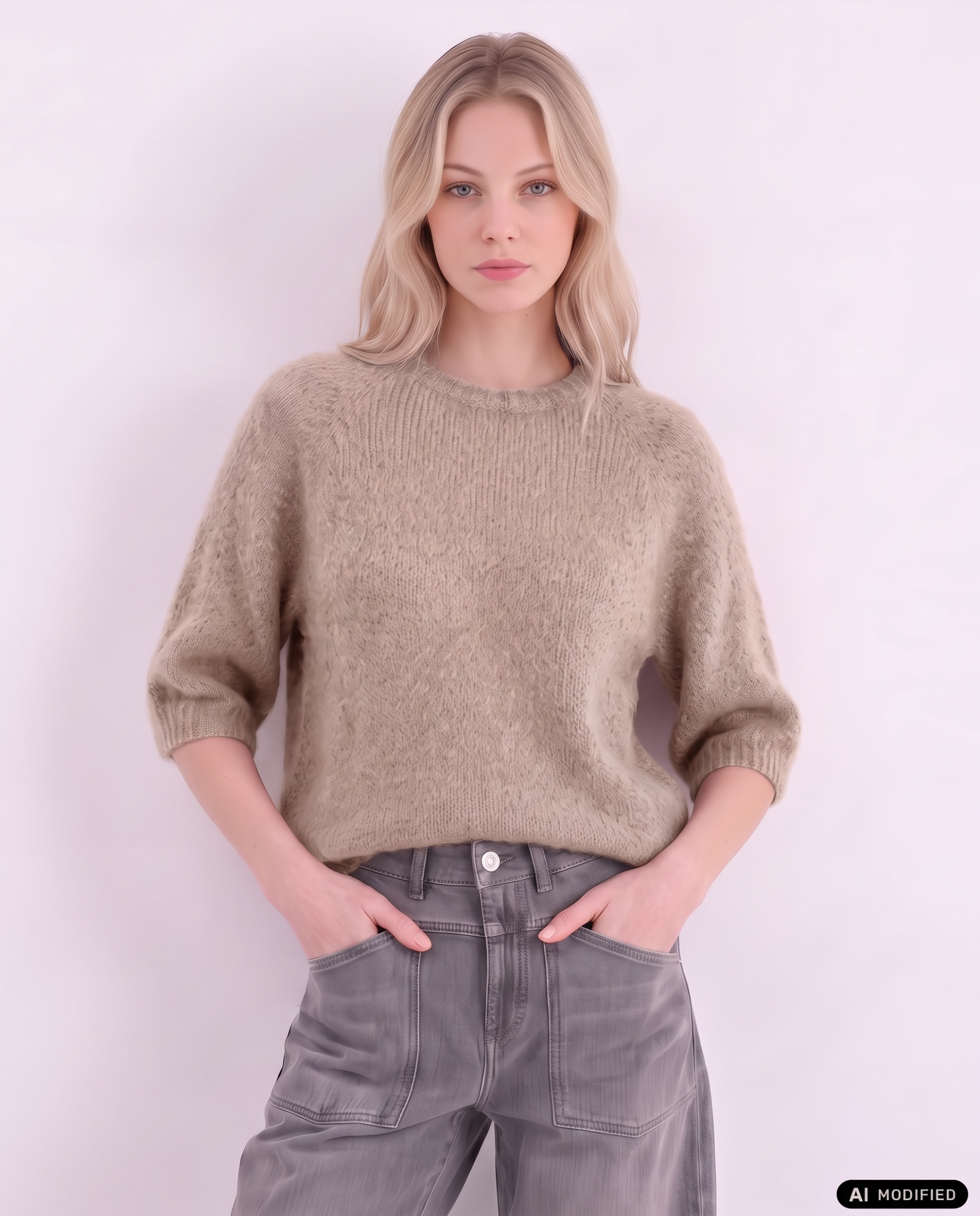 Strickpullover mit Kurzarm