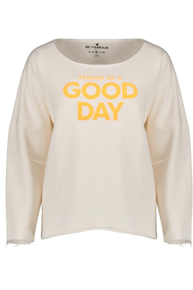 be famous Sweatshirts Vintage White - Puffy Neon Orange Flex