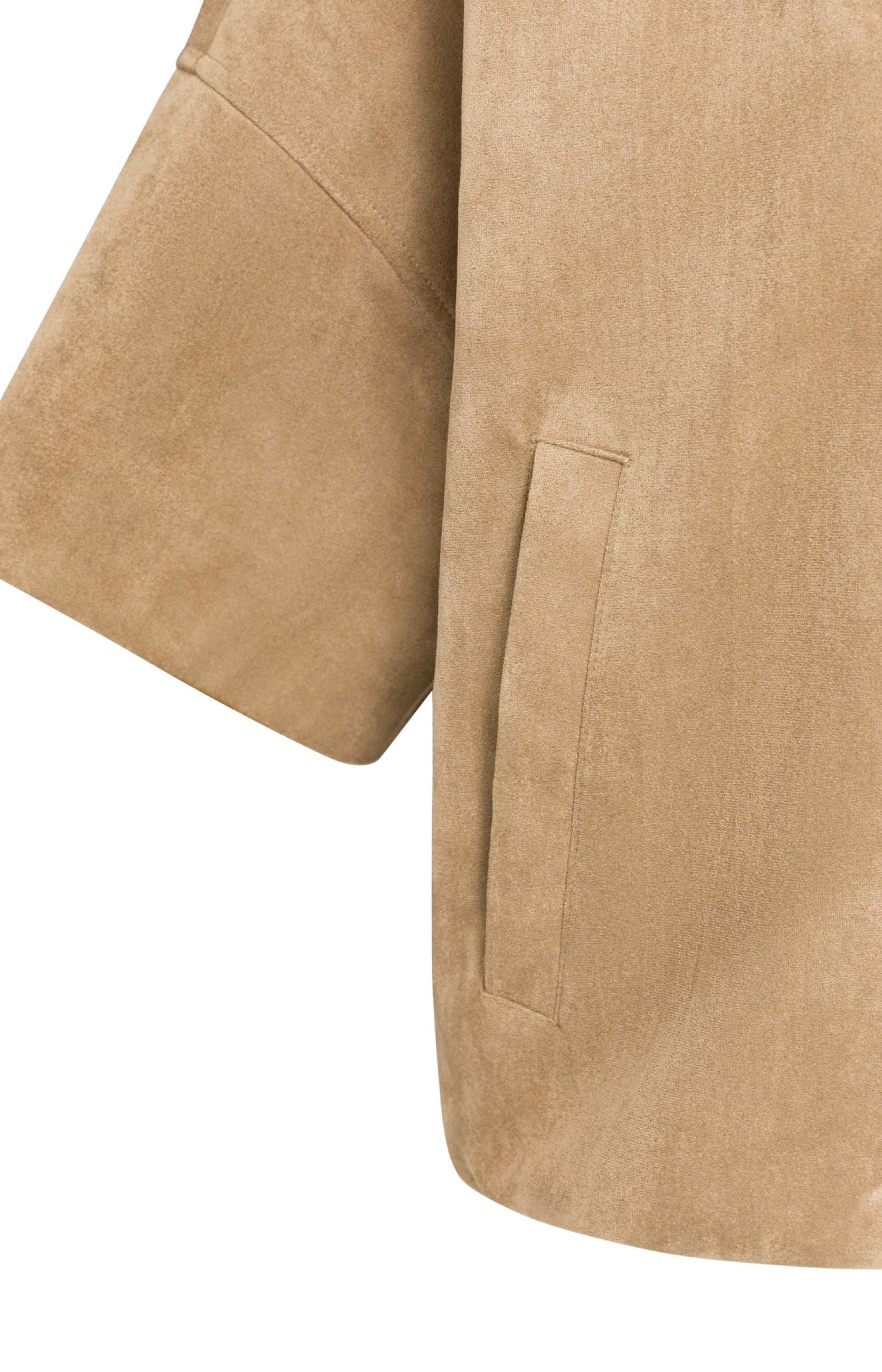 Kurzärmelige Oversize-Jacke aus Velourslederimitat
