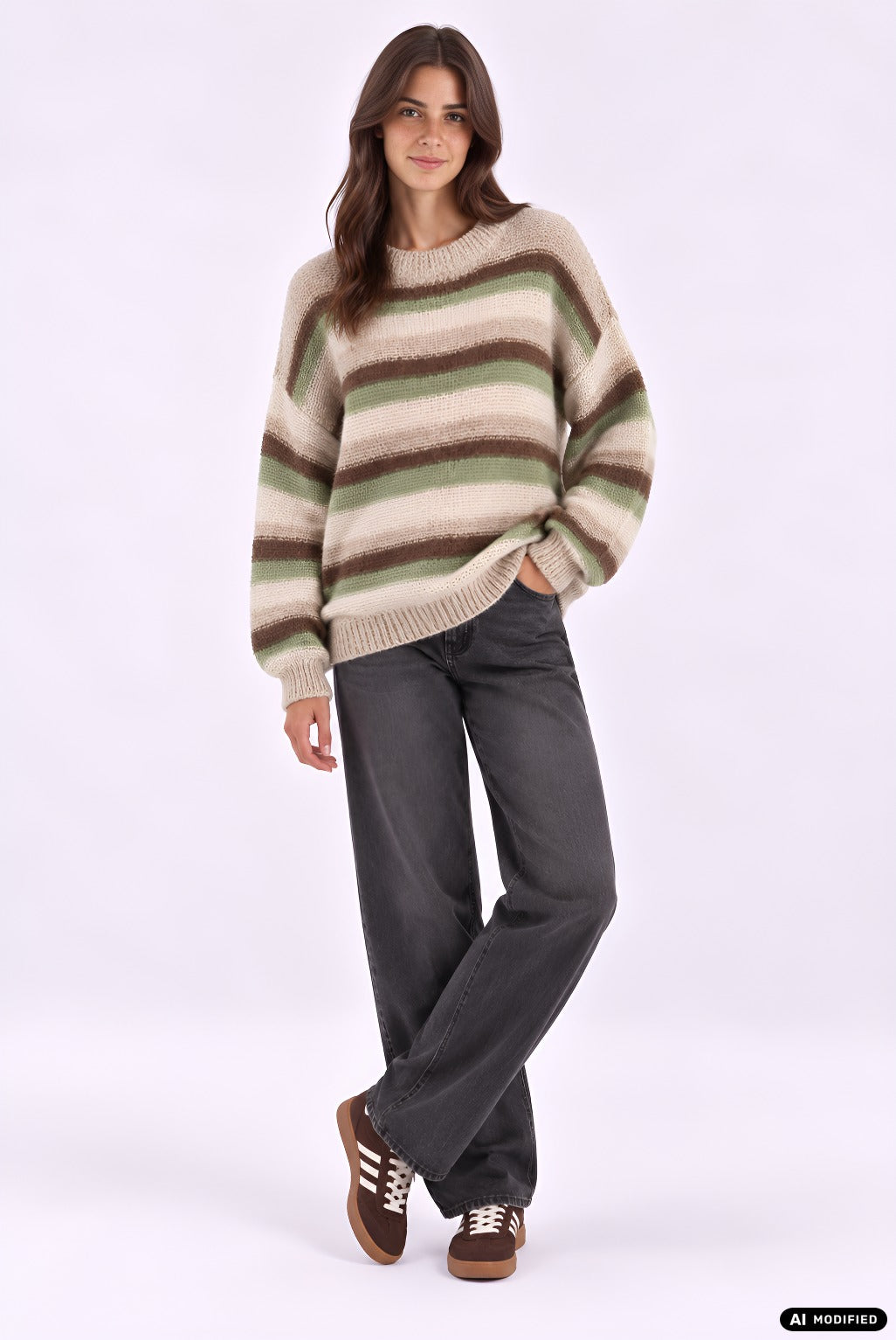 Strickpullover mit Streifen