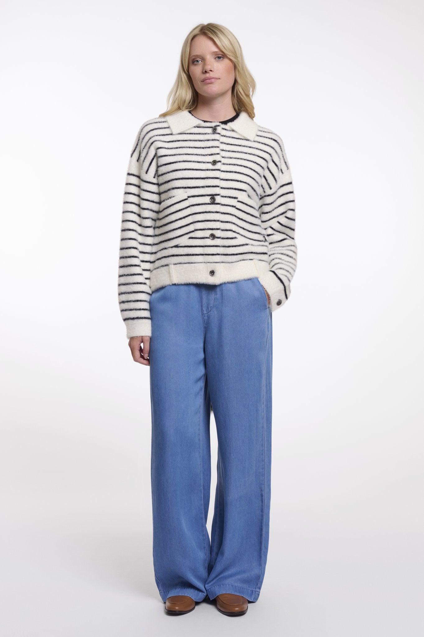 Rino&Pelle Jacken Black White Striped