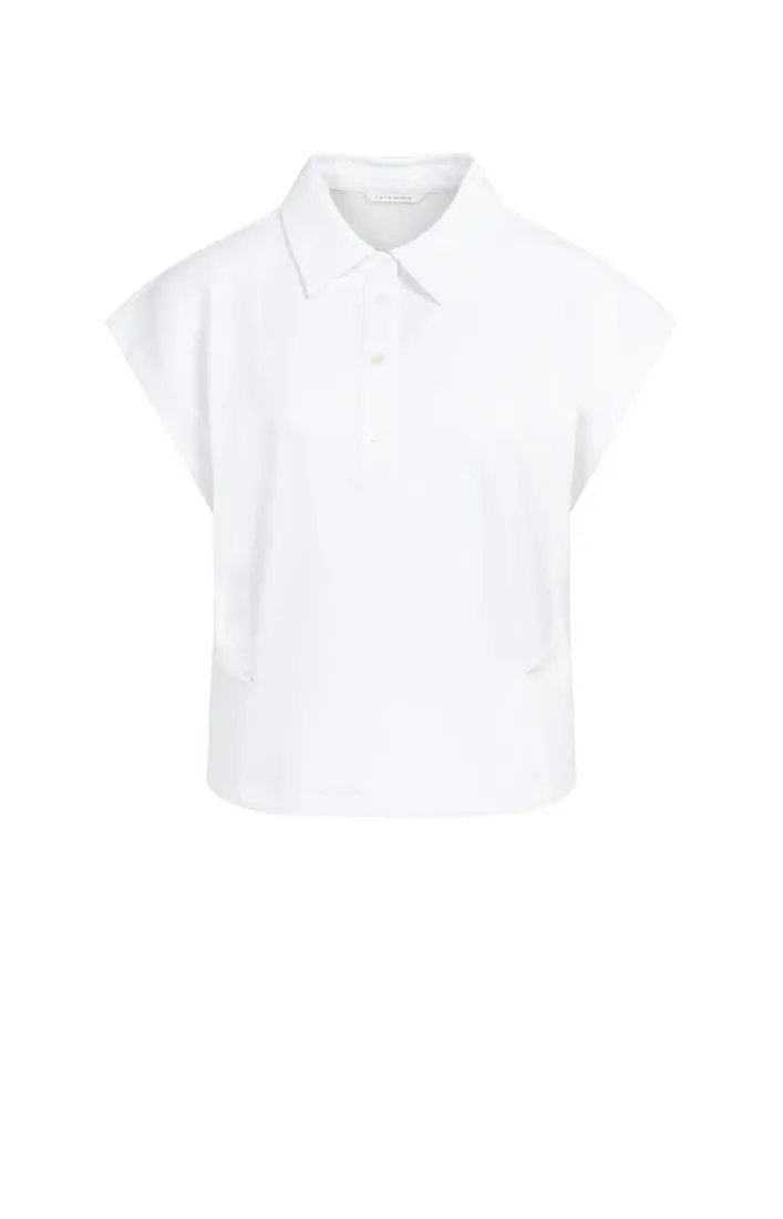 Ärmellose Jersey-Bluse mit taillierenden Nähten
