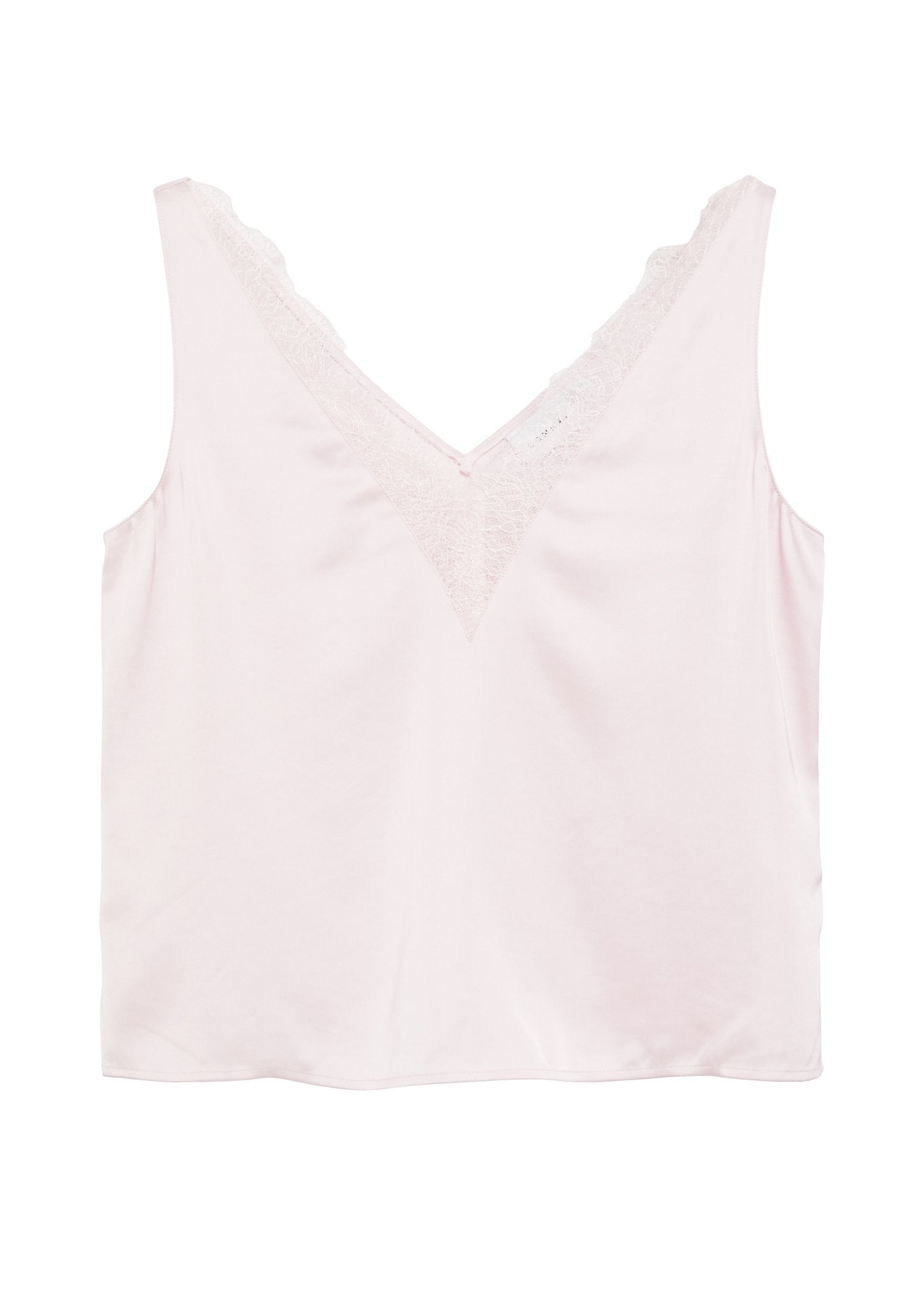 Satin Top mit Spitze
