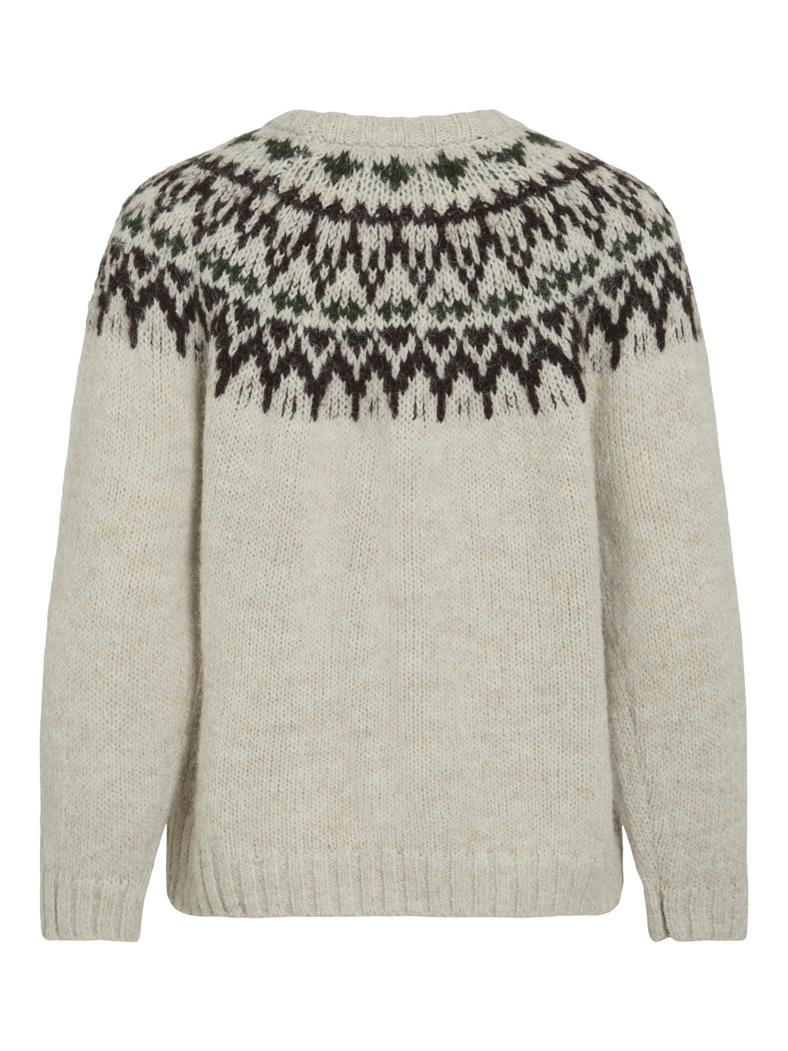 VILA Strickpullover Super Light Natural Melan/Coffee Be