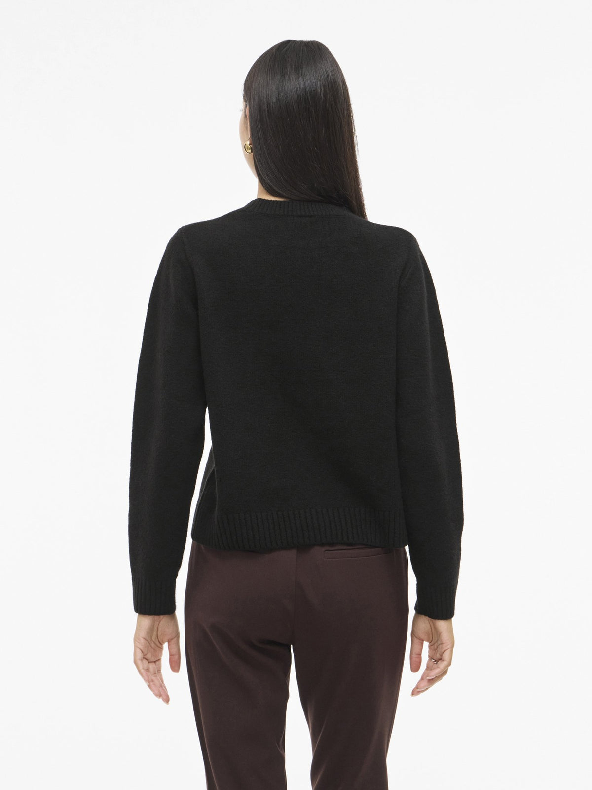 VILA Strickpullover Black Beauty/Lipo Egret