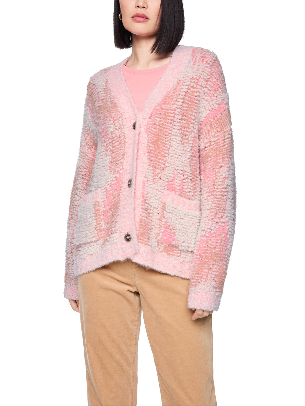 Bouclé-Cardigan mit Alpaka