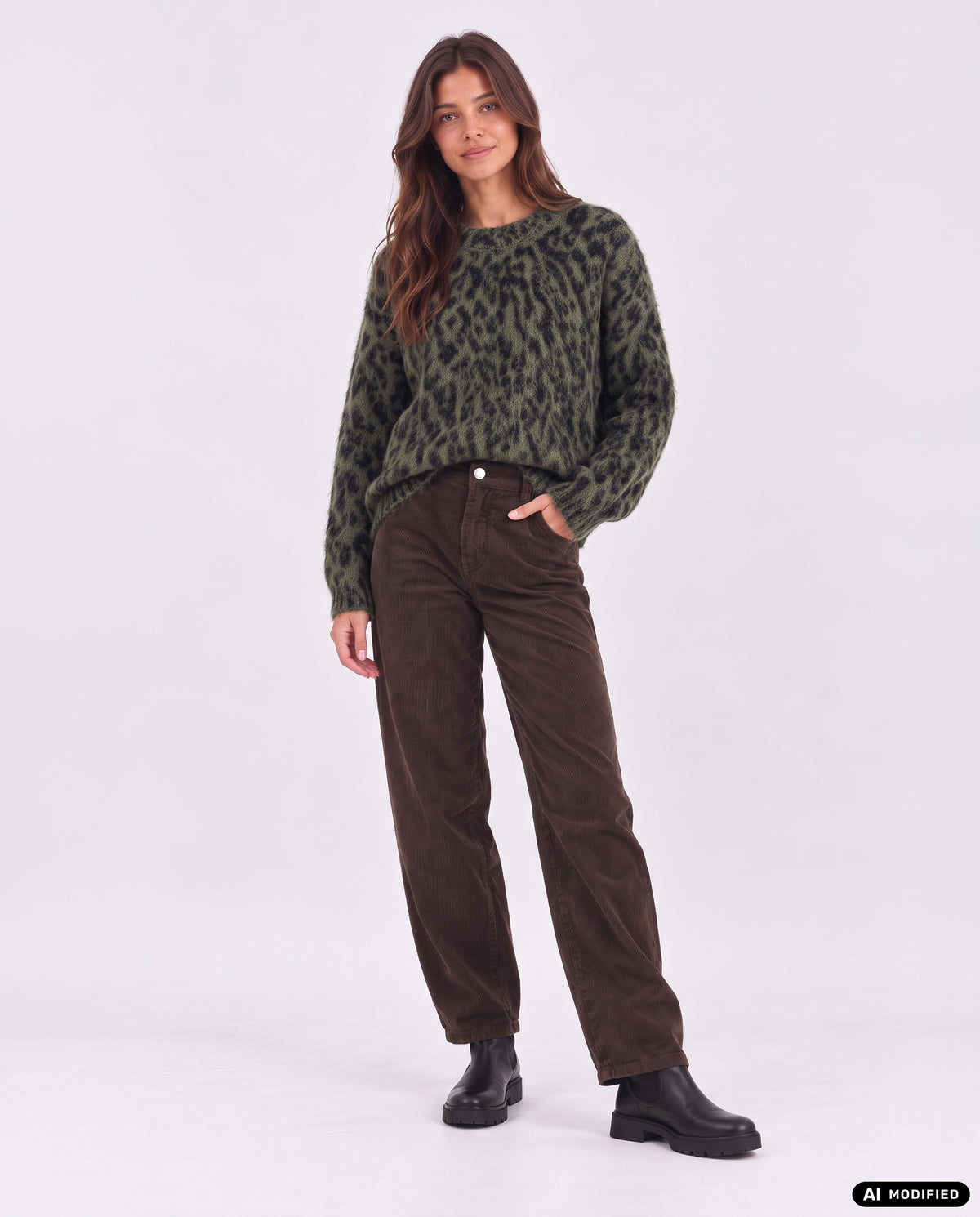 Strickpullover mit Leo-Muster