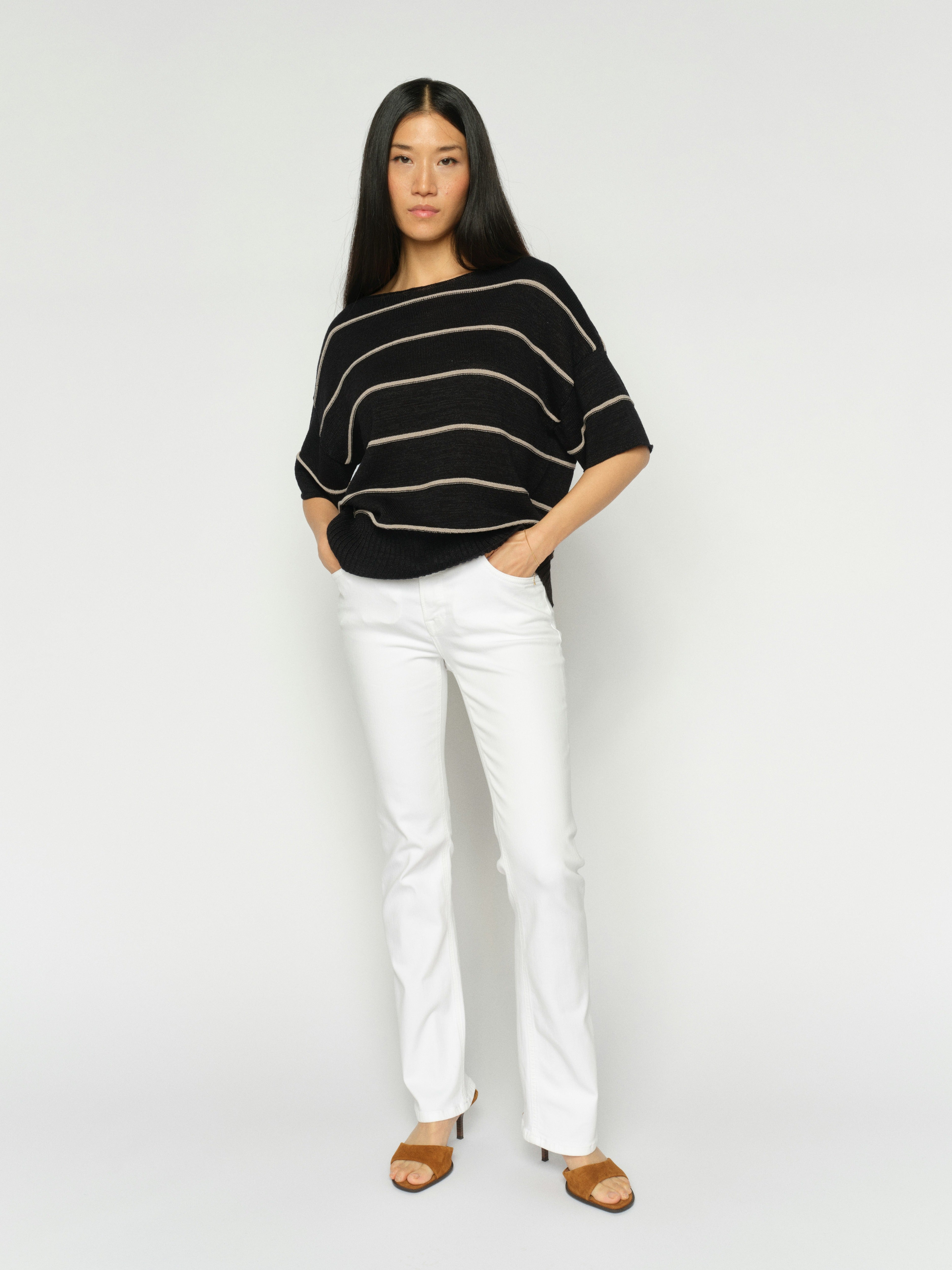 Mos Mosh Flared Leg Bright White