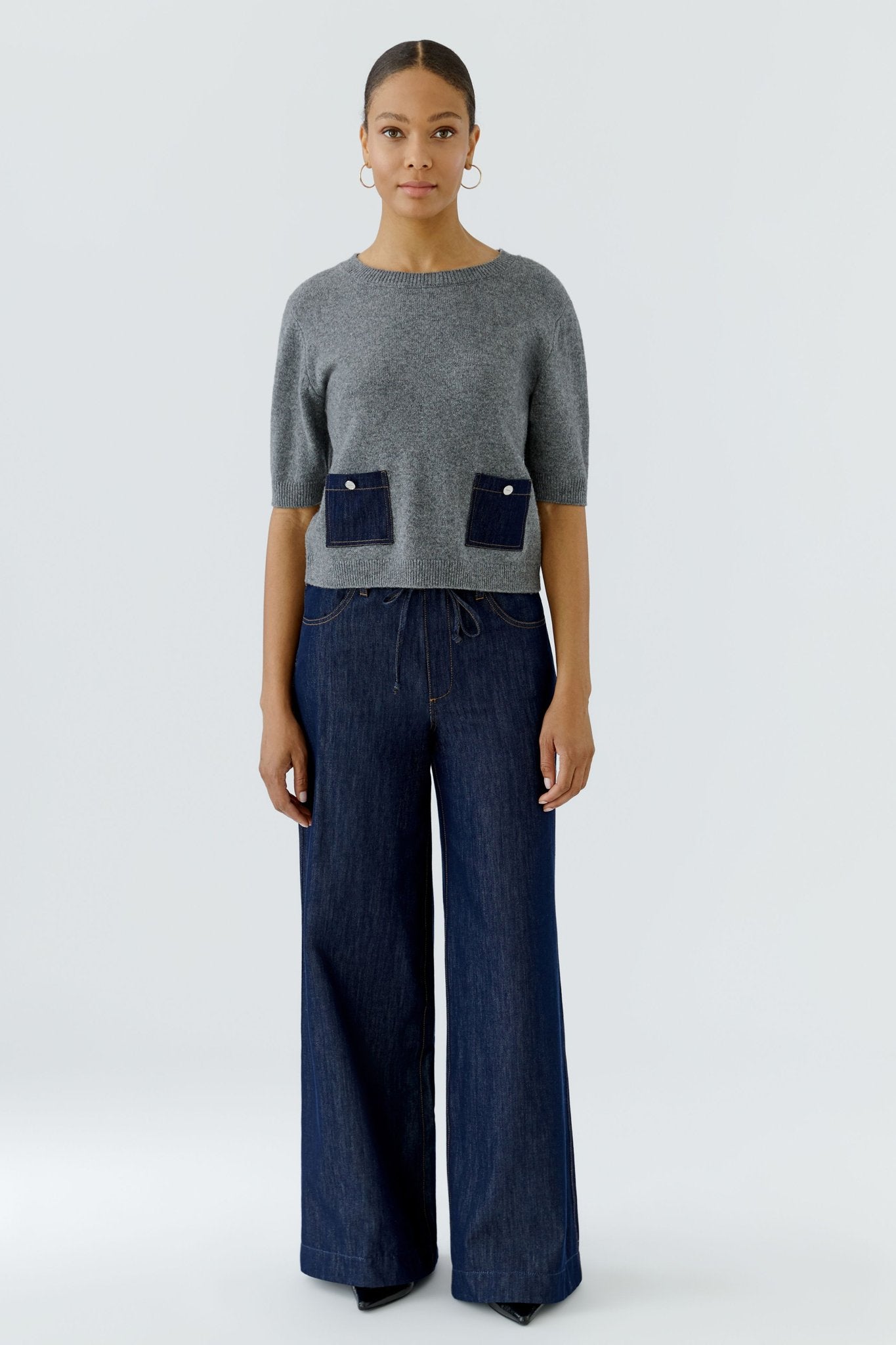 Oui Strickpullover Grey