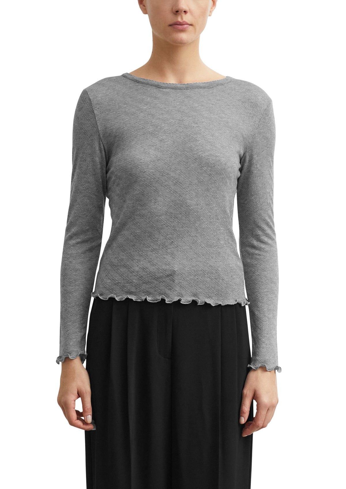 Longsleeve mit Rollkanten