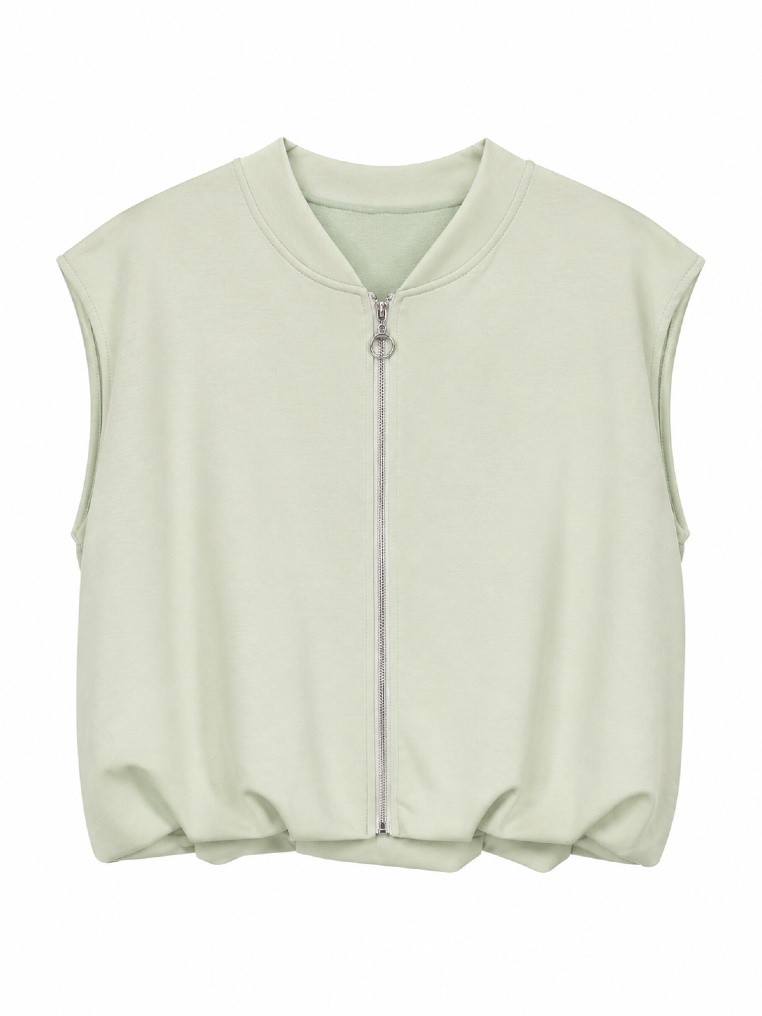 Sweatshirt-Weste mit Reißverschluss