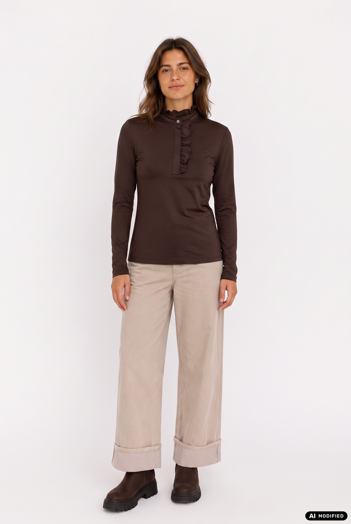 Longsleeve mit Rüschenkragen