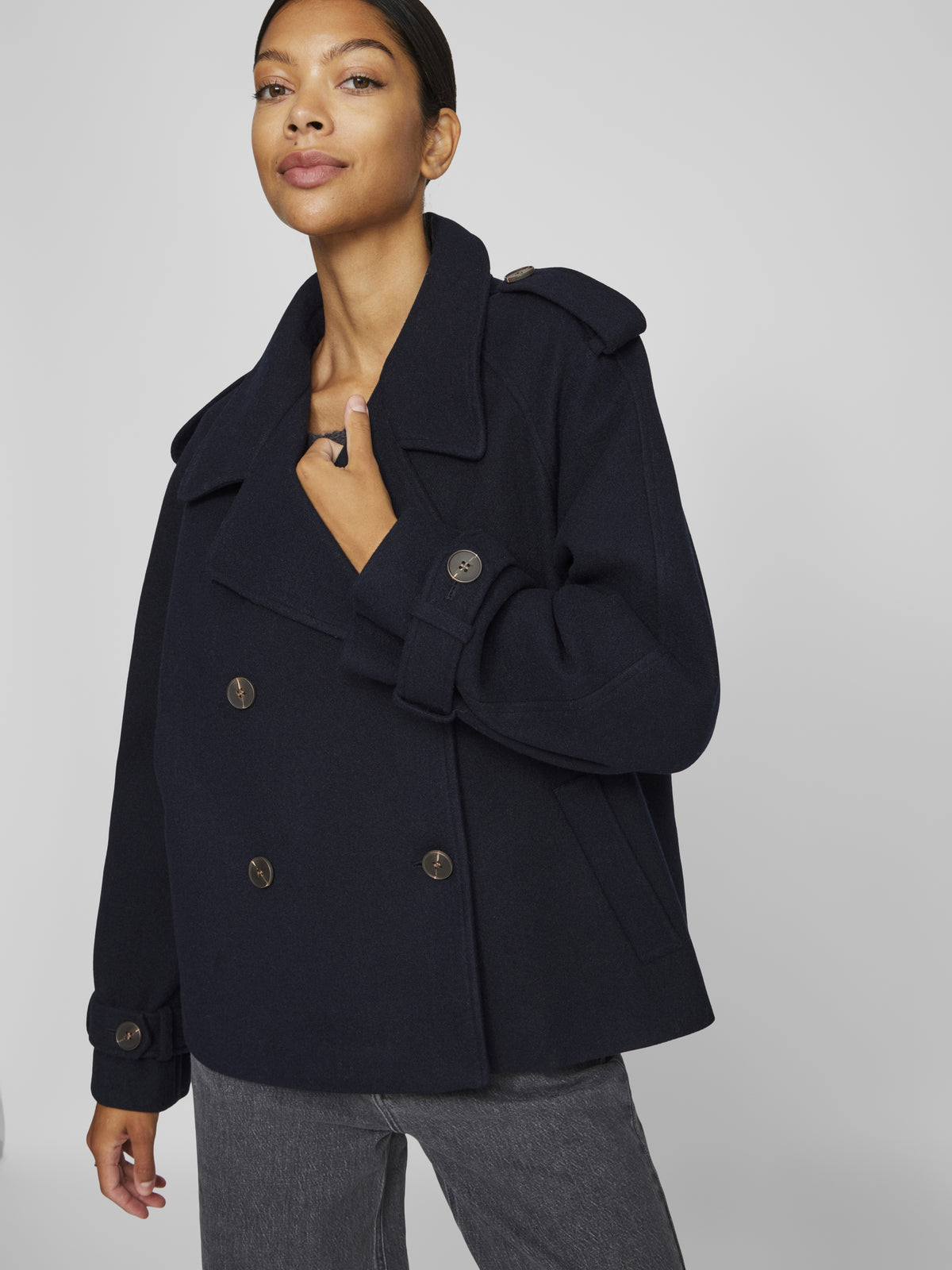 VILA Trenchcoats Navy Blazer