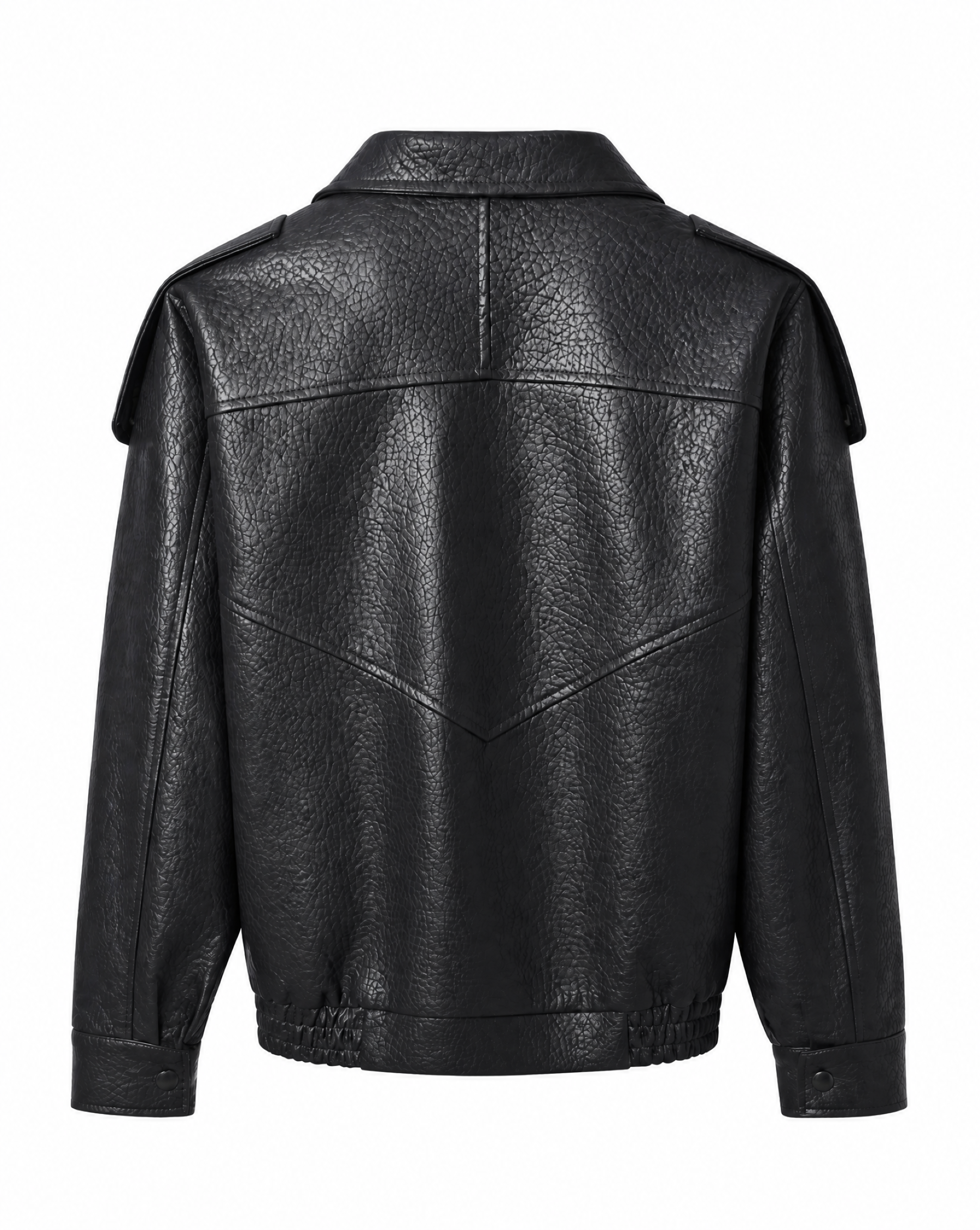 Kunstlederjacke mit Reverskragen