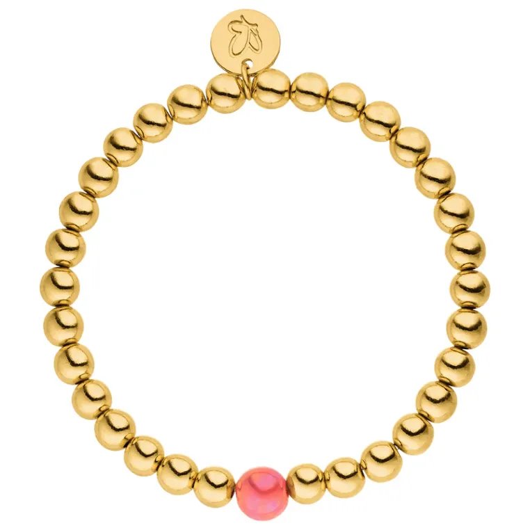 Armband Gold Deluxe 14K Coralle 6mm