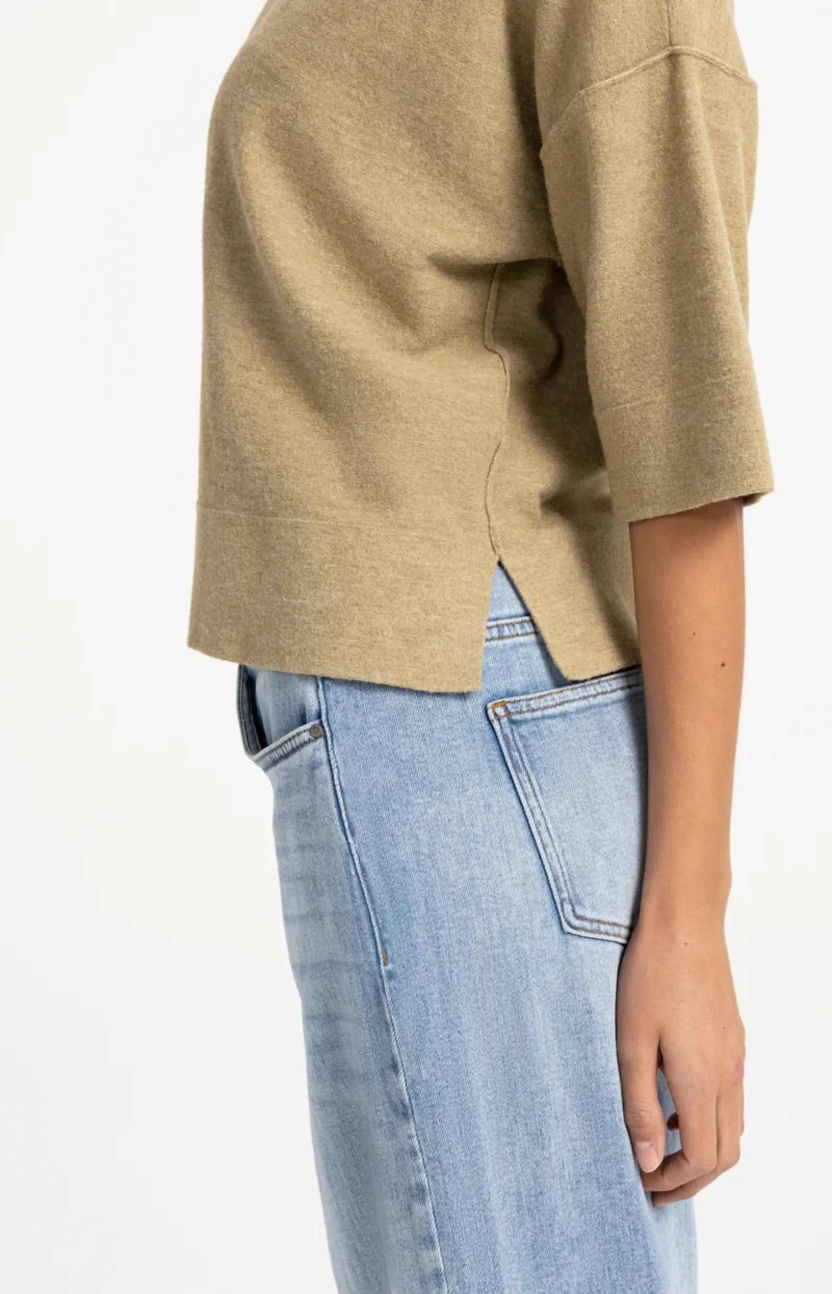 Oversize-Shirt aus Feinstrick mit halblangen Ärmeln