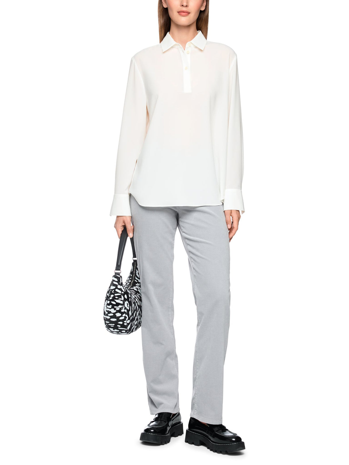 Bluse mit halber Knopfleiste
