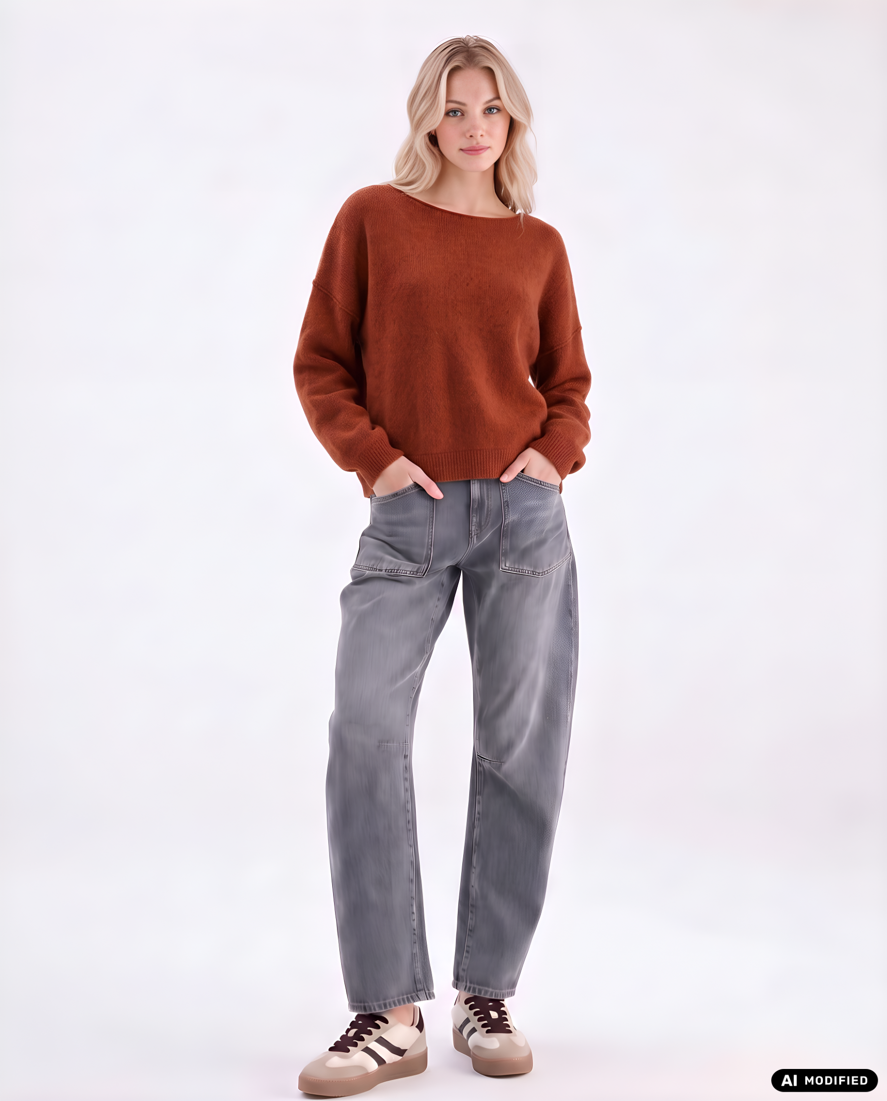 Strickpullover mit Rollkanten