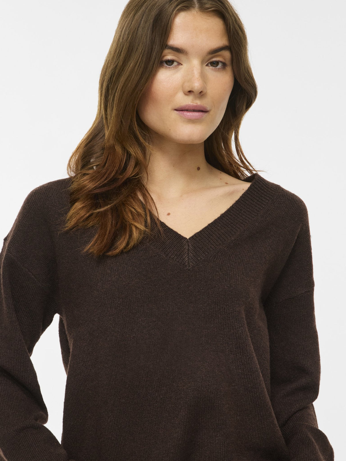 VILA Strickpullover Coffee Bean/Melange