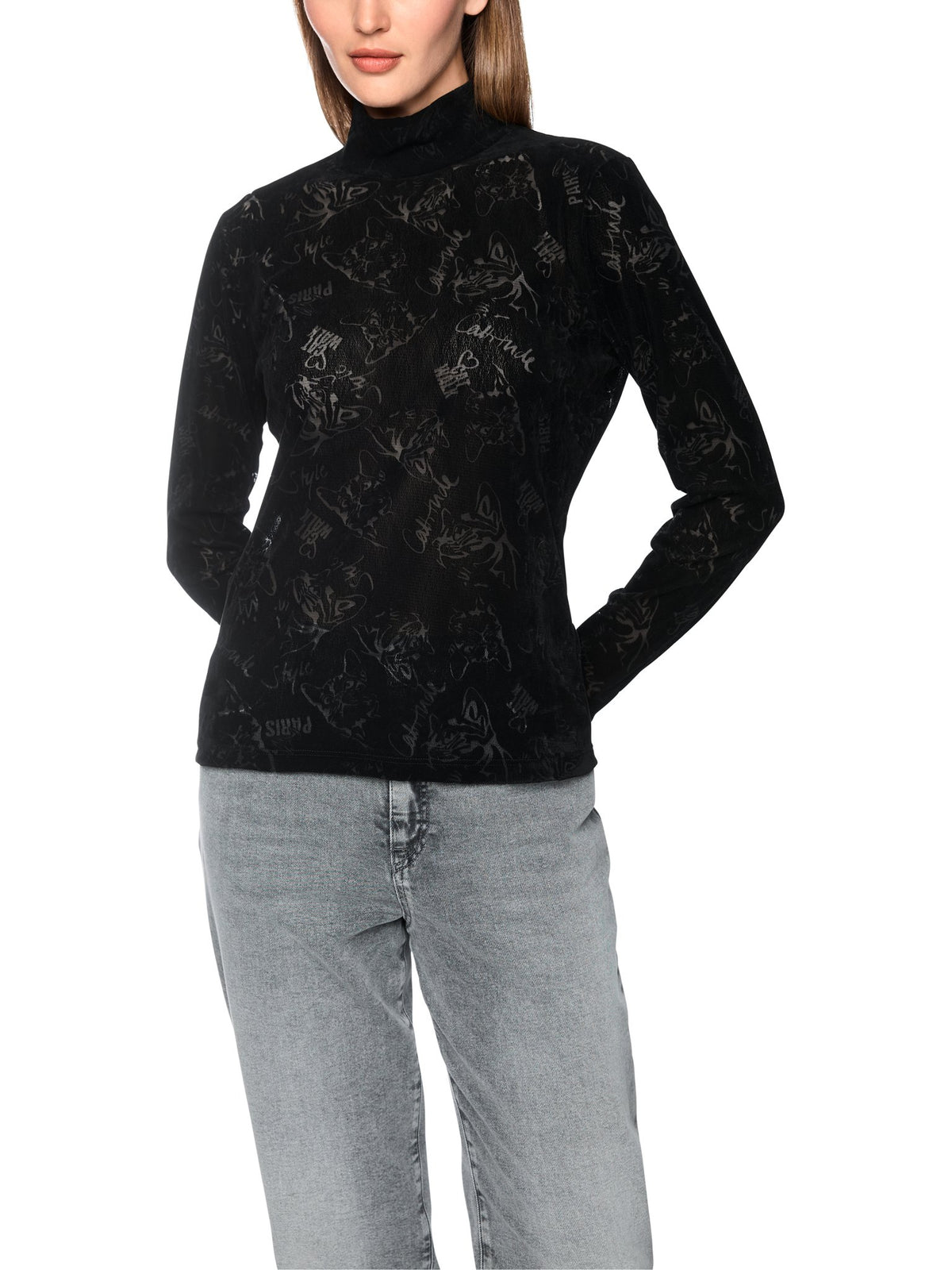 Longsleeve mit Katzen-Optik