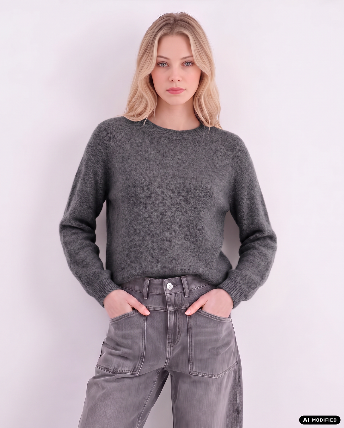 Strickpullover mit Rundhalsausschnitt