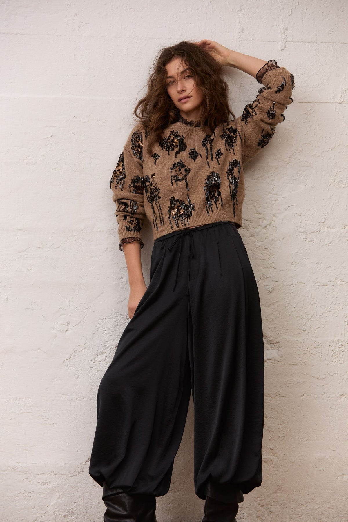 Strickpullover mit Pailletten