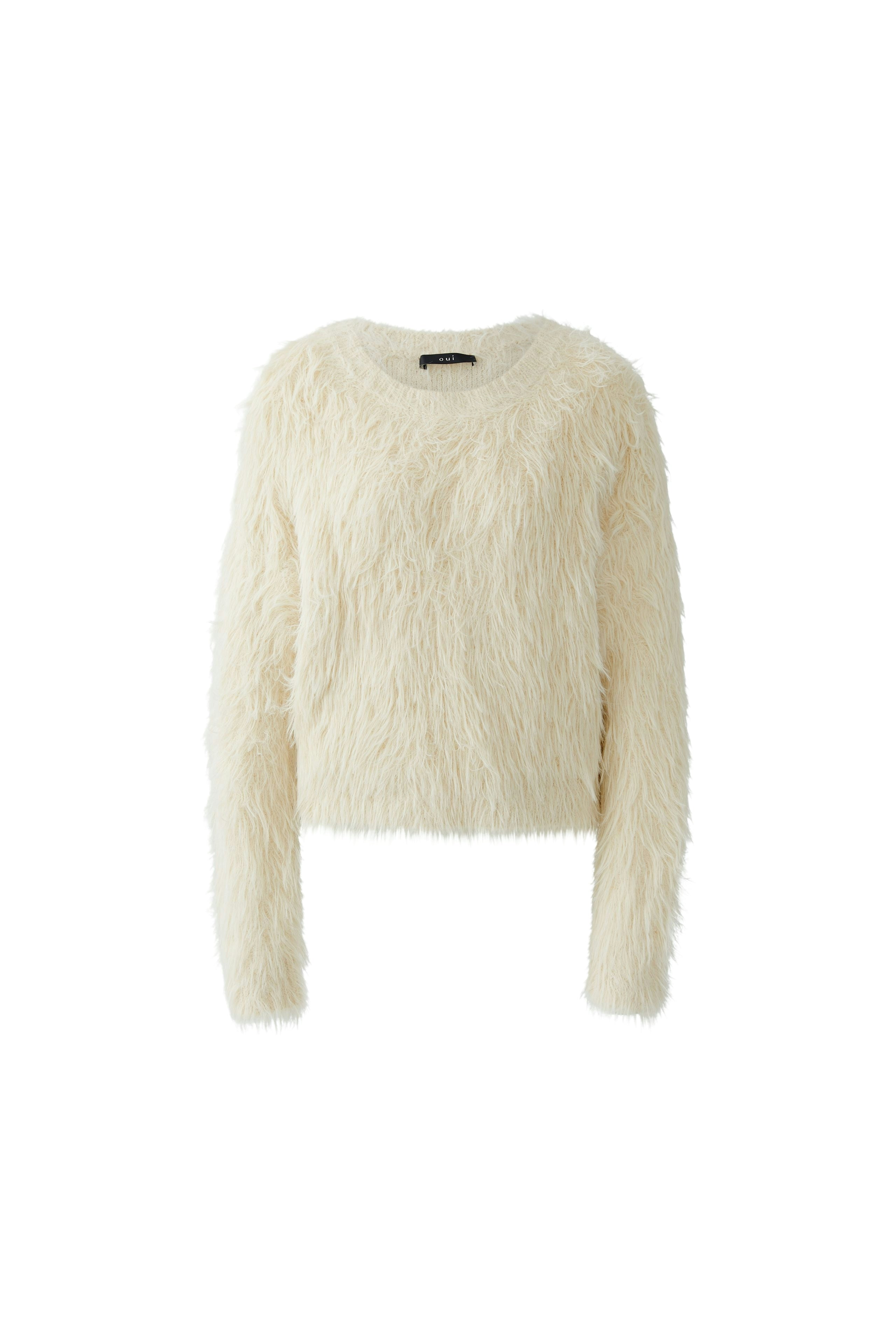 Oui Strickpullover Whitecap Gray