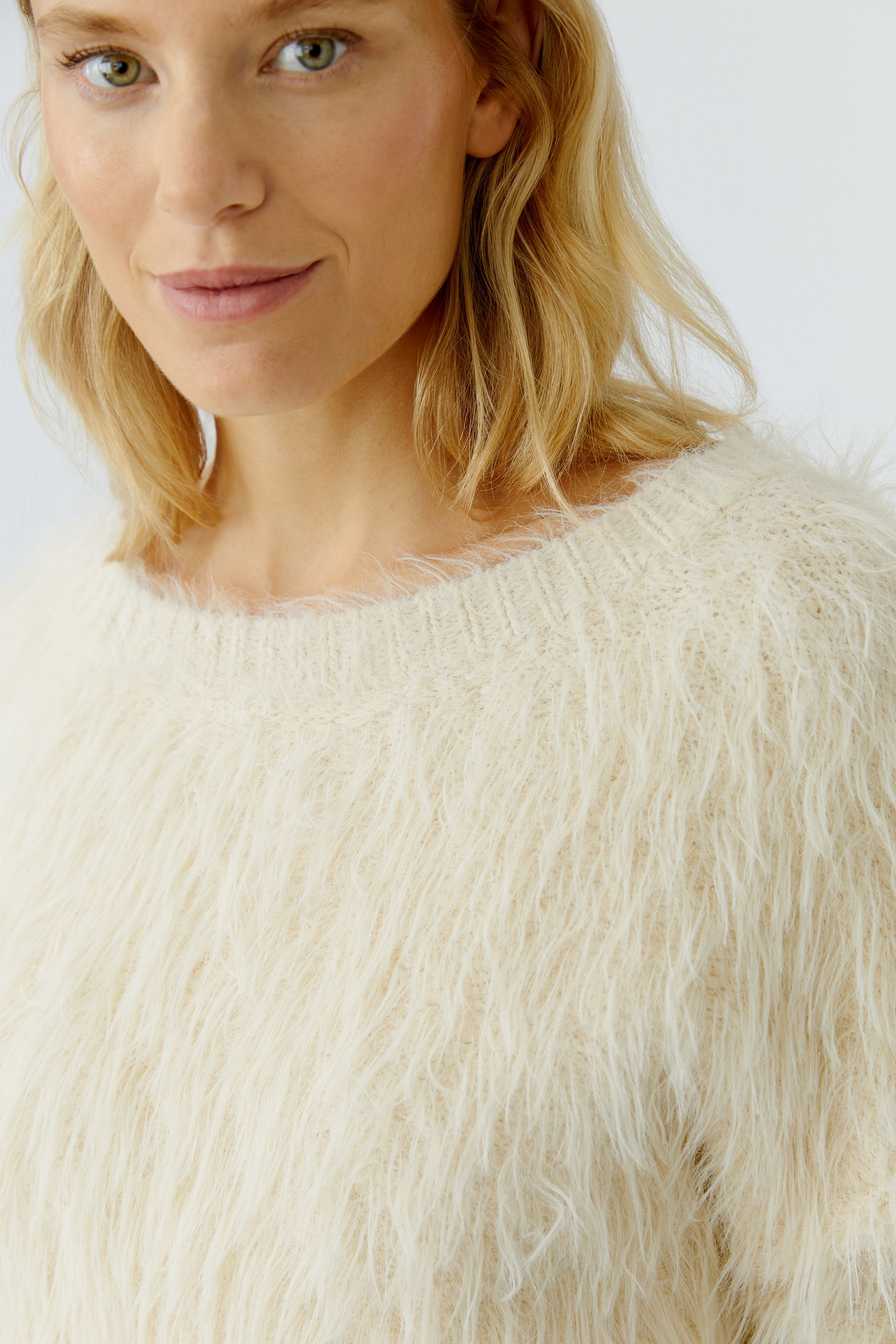 Oui Strickpullover Whitecap Gray