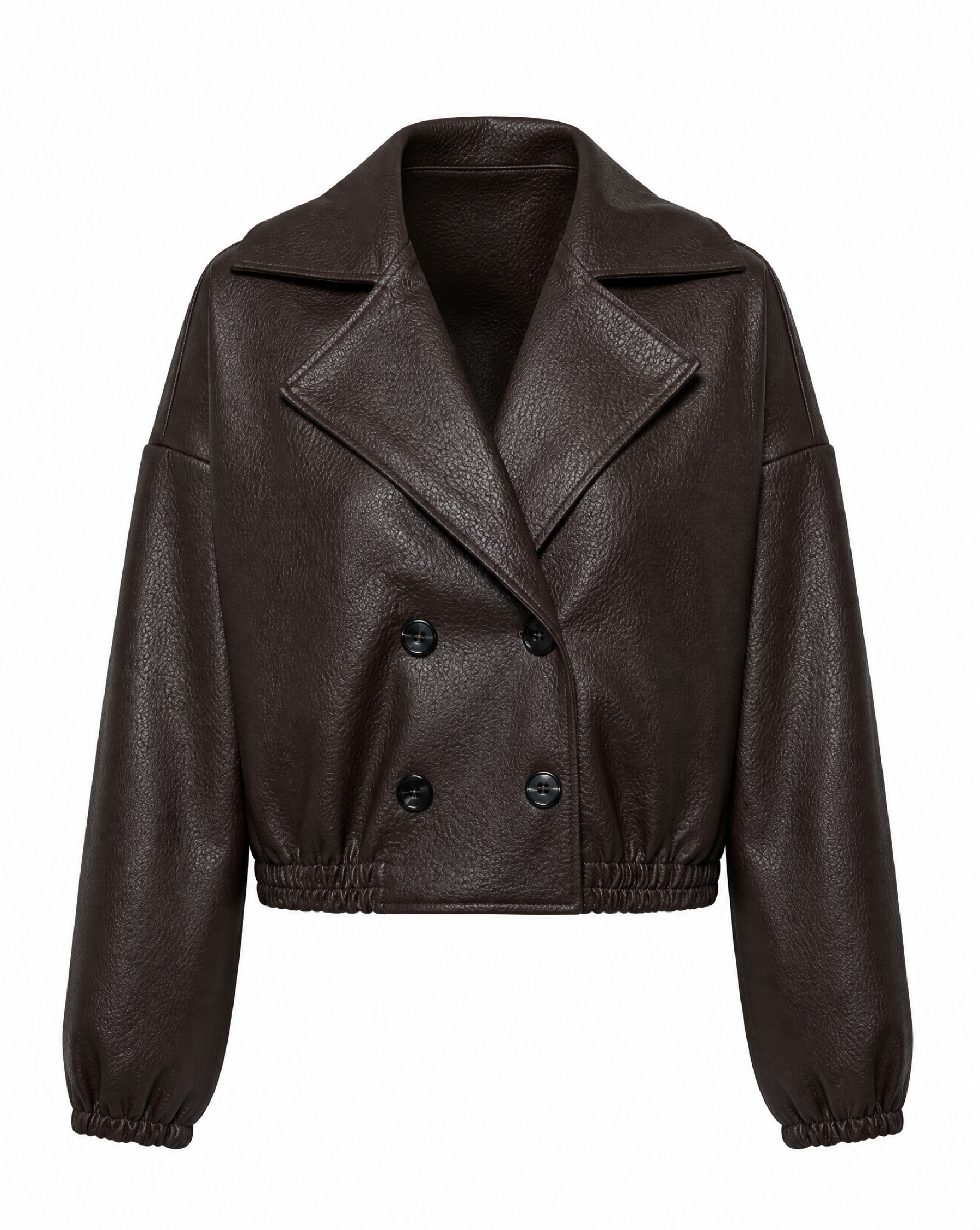 Kunstlederjacke mit Reverskragen