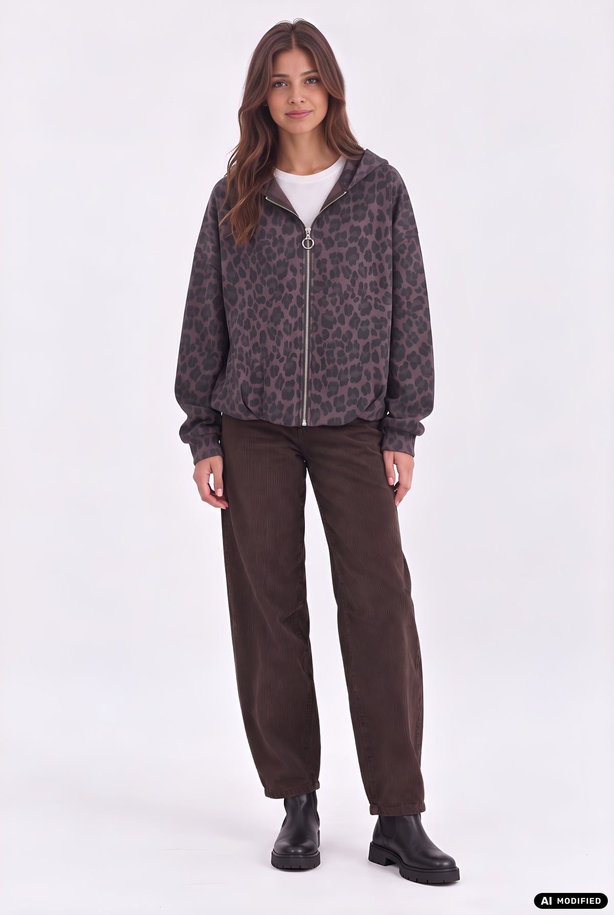 Blouson mit Leo-Print