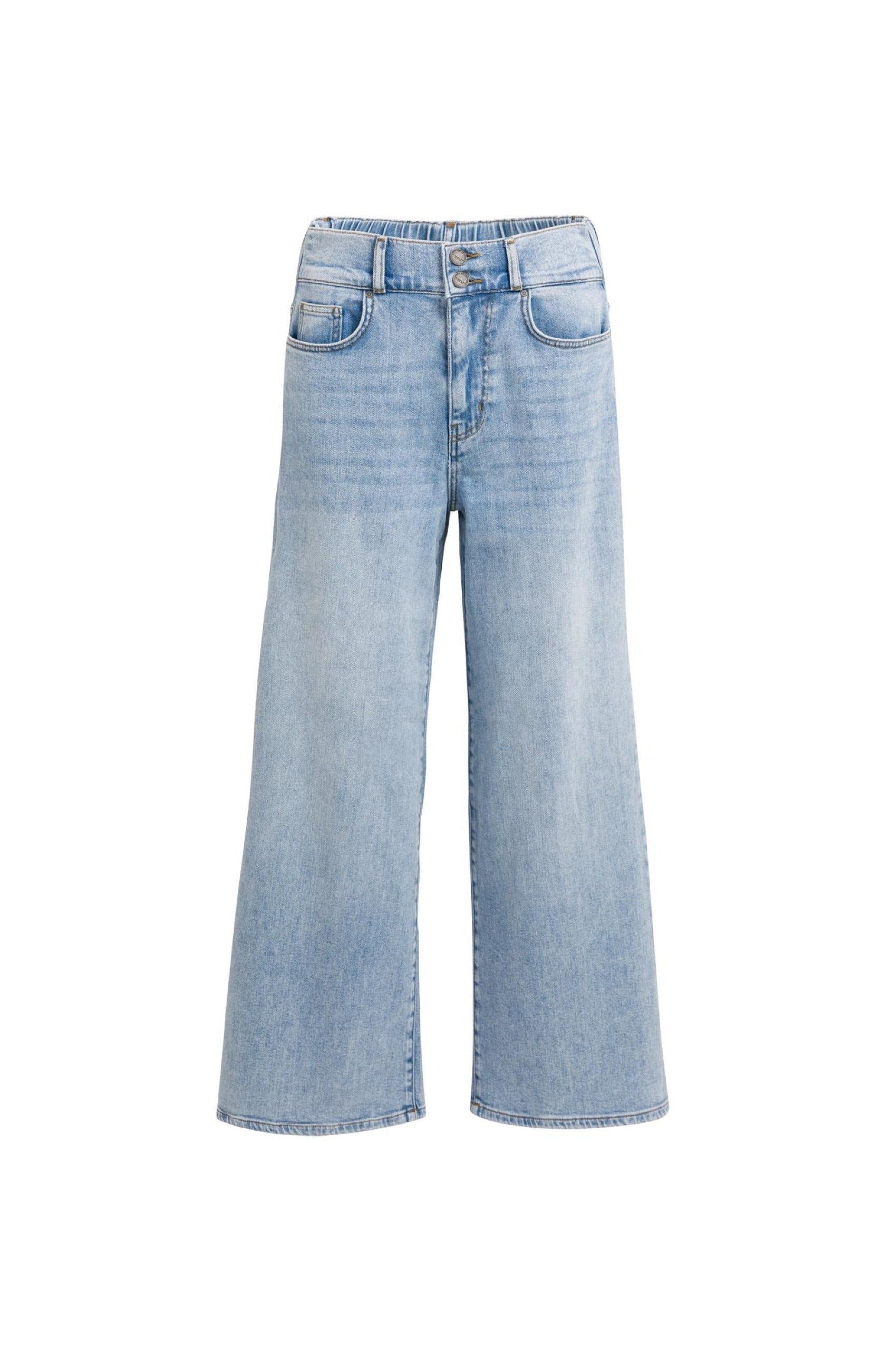 Jeans mit weitem Bein und markantem Bund