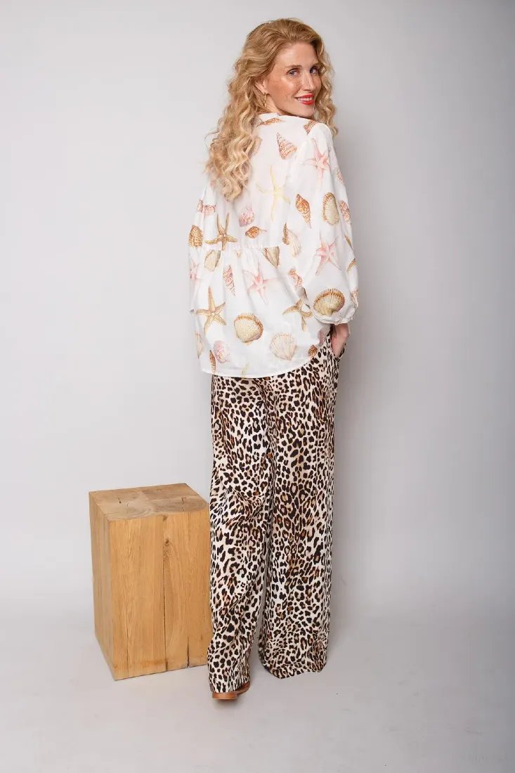 Bluse mit Seashell-Print