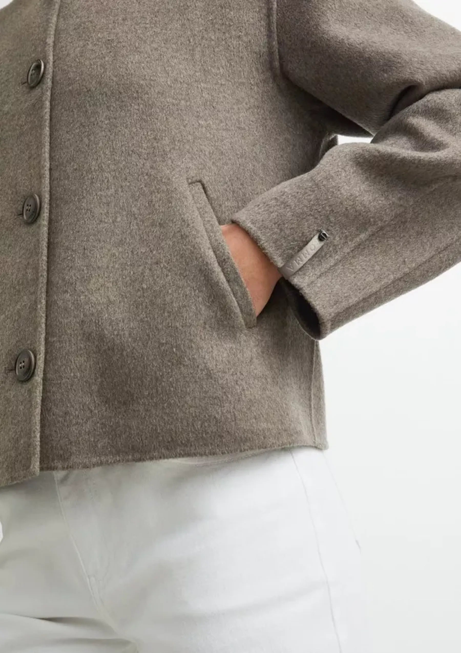 Doubleface-Jacke mit abnehmbarem Schal