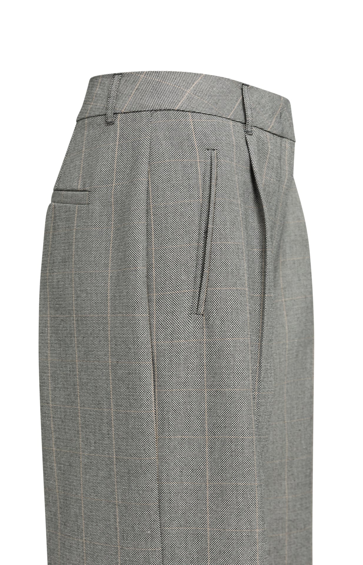 Karierte Hose mit weitem Bein