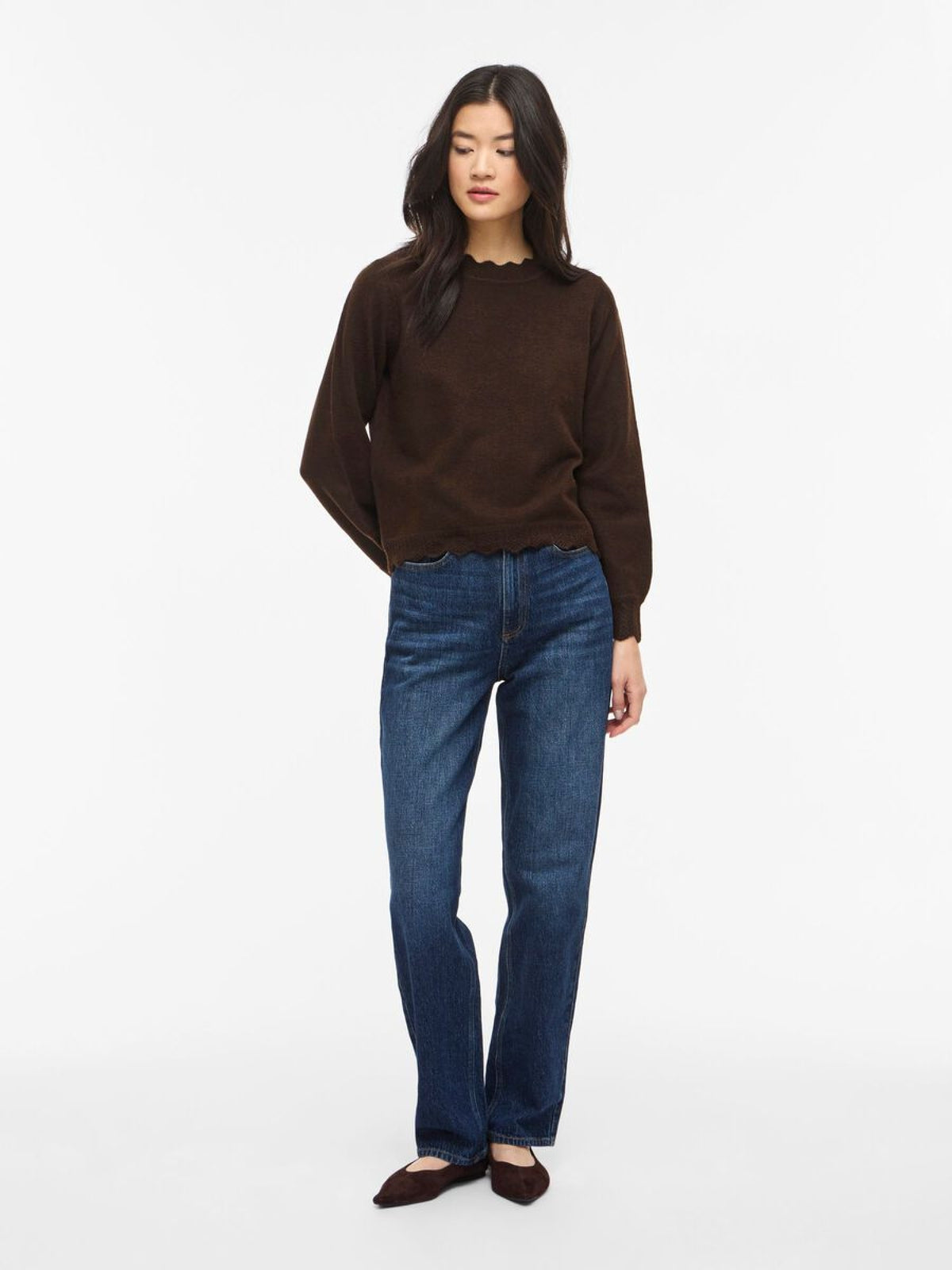 VILA Strickpullover Coffee Bean/Melange