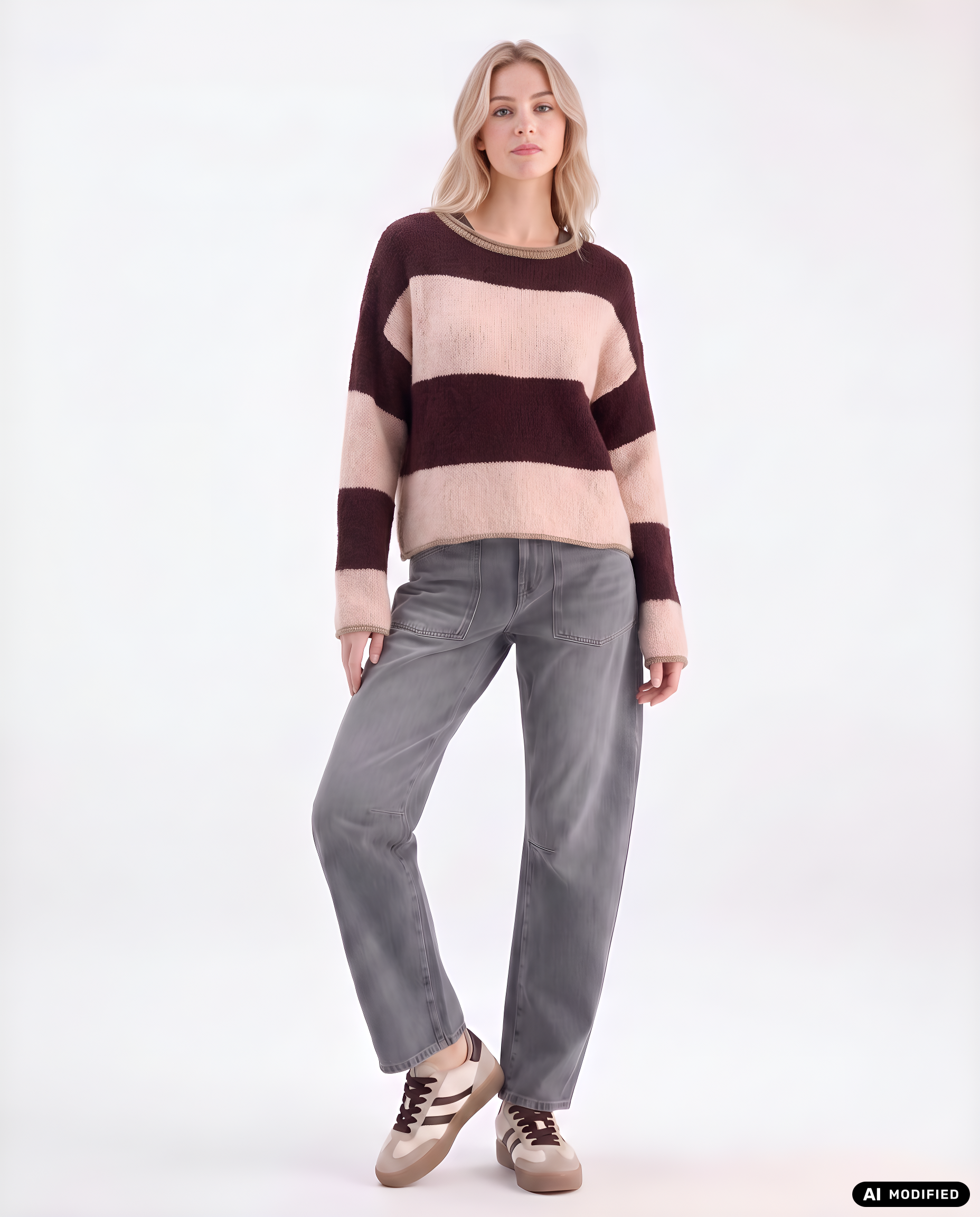 Strickpullover mit Streifen
