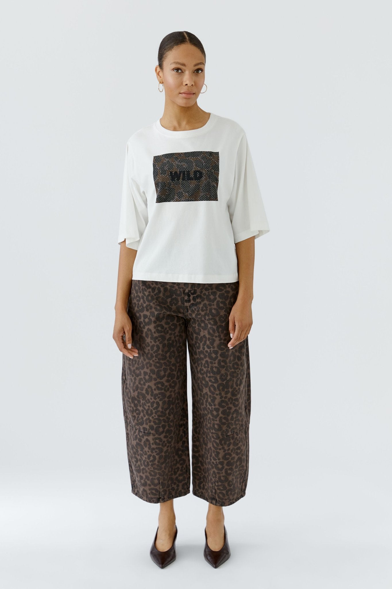 T-Shirt mit plaziertem Motiv