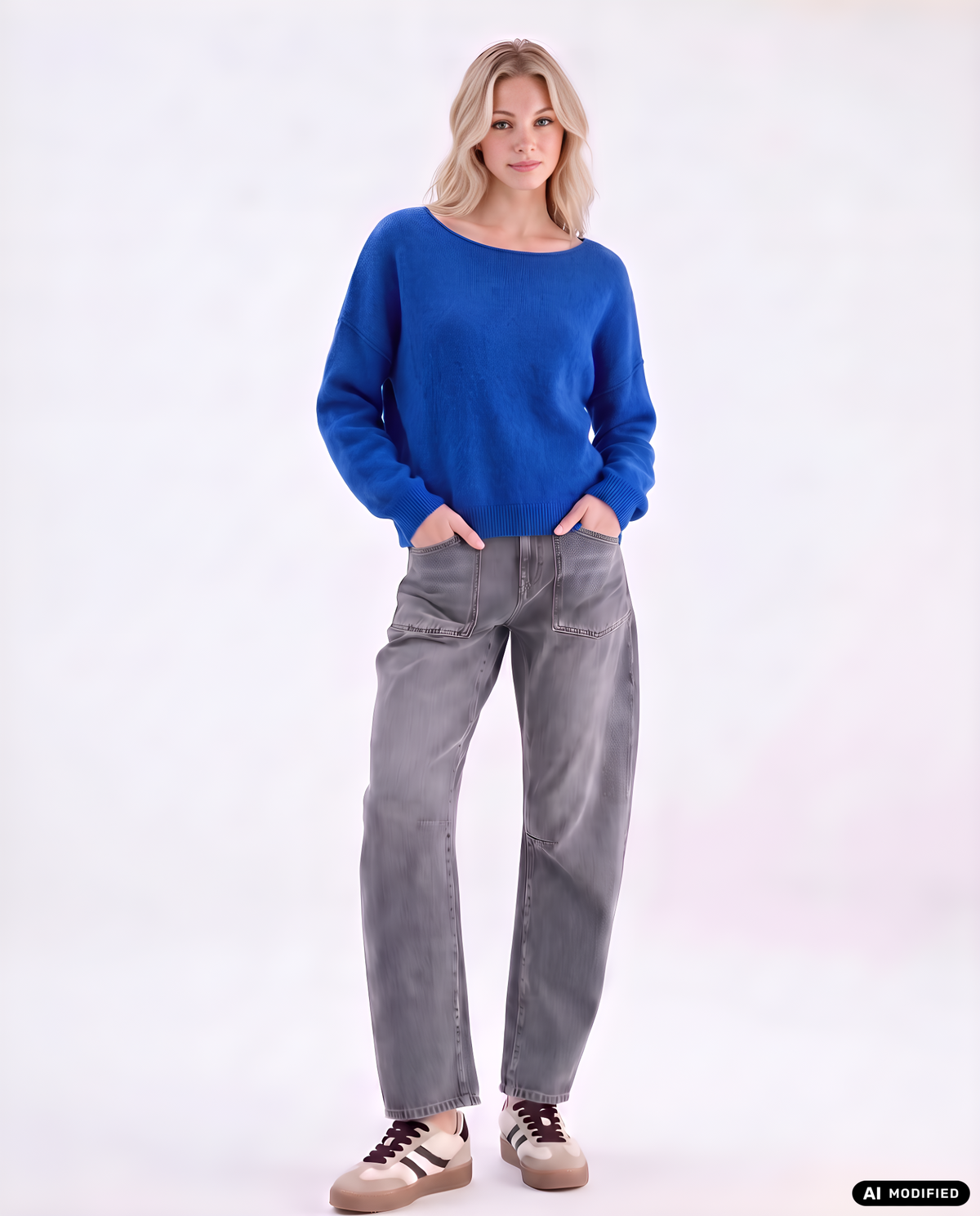 Strickpullover mit Rollkanten