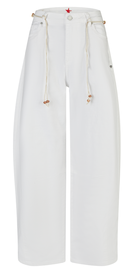 Jeanshose BARREL mit Perlengürtel