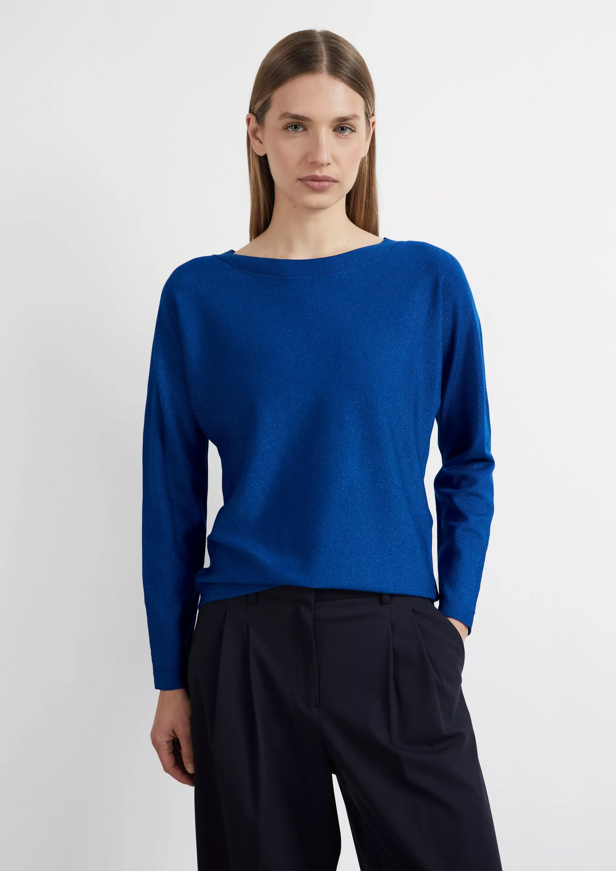 Strickpullover mit Glitzergarn