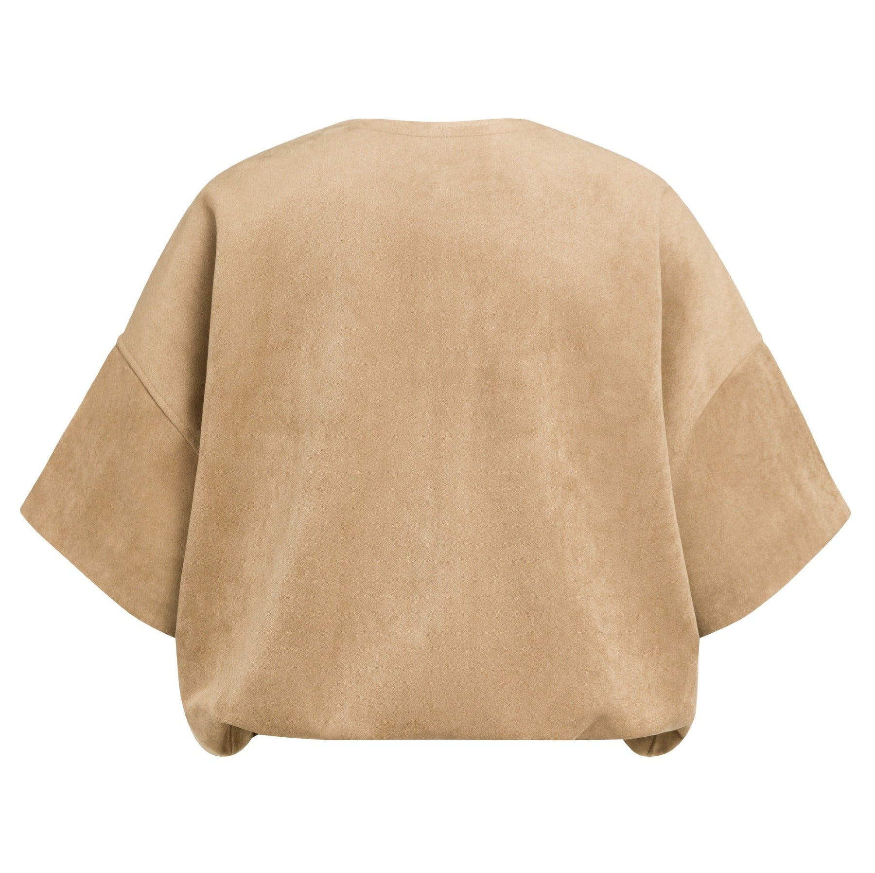 Kurzärmelige Oversize-Jacke aus Velourslederimitat