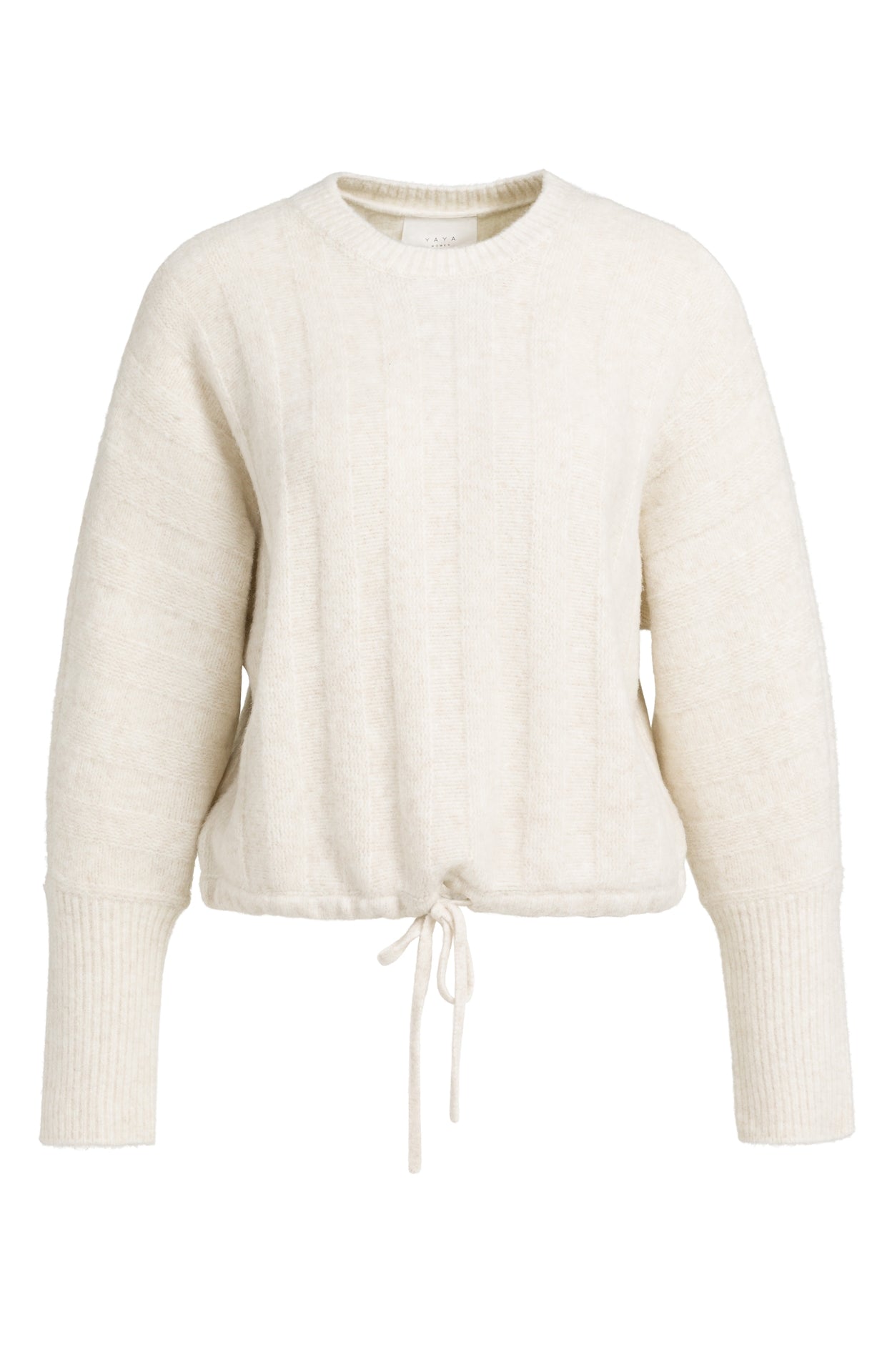 Strickpullover mit Kordelzug am Saum